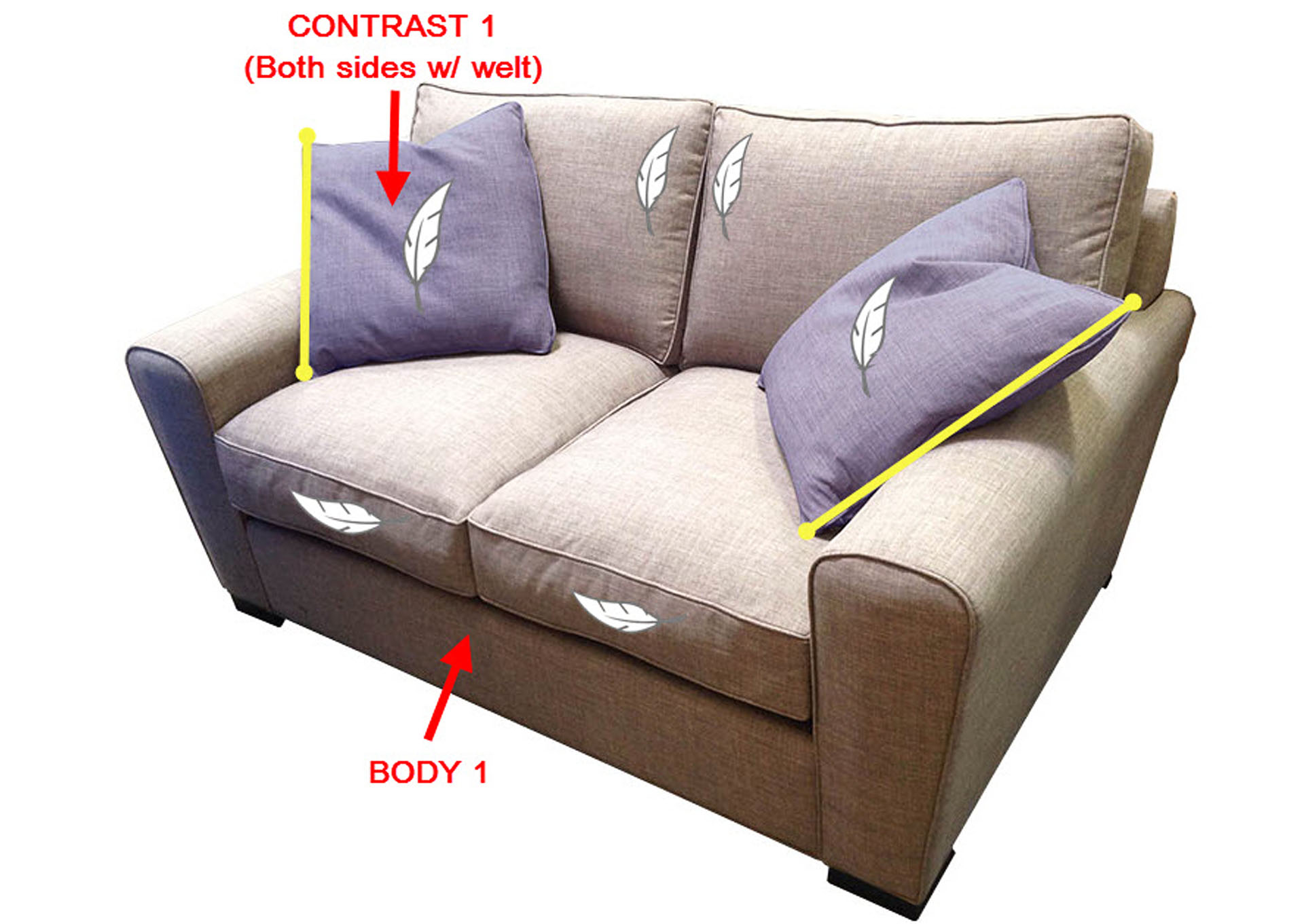 Performance Loveseat w/ 2 Pillows,Stanton