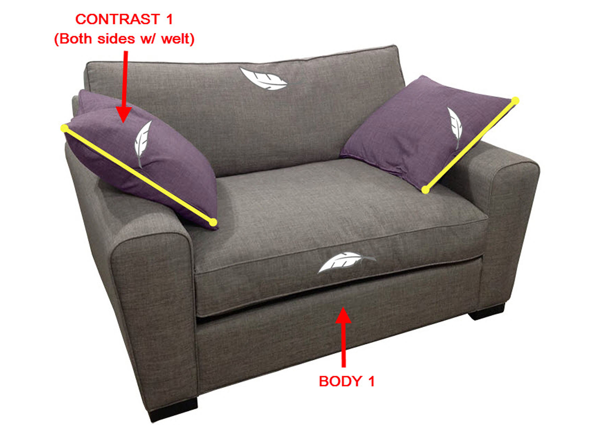 Performance Double Chair w/ 2 Pillows,Stanton