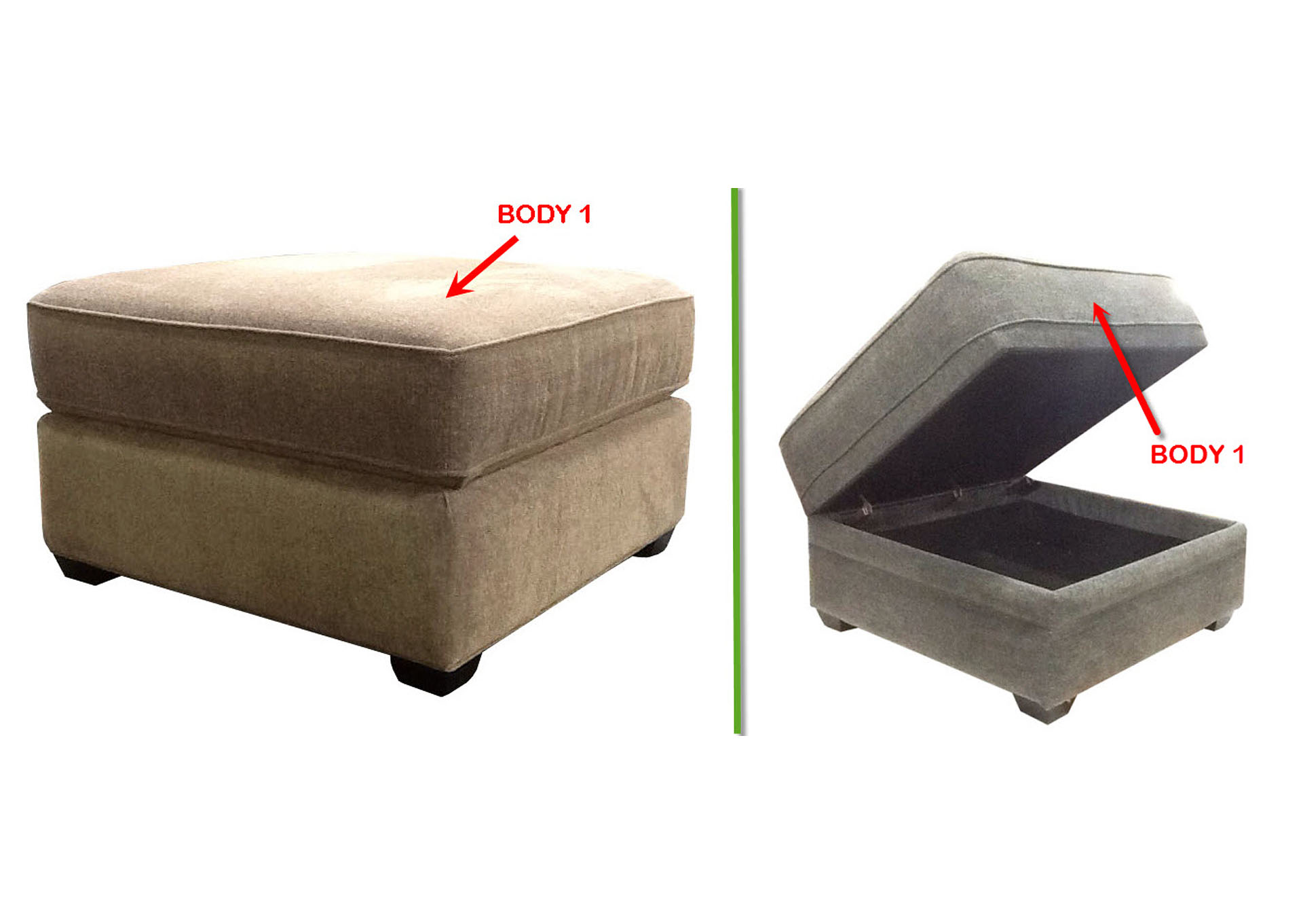Performance Sm. Square Storage Ottoman,Stanton