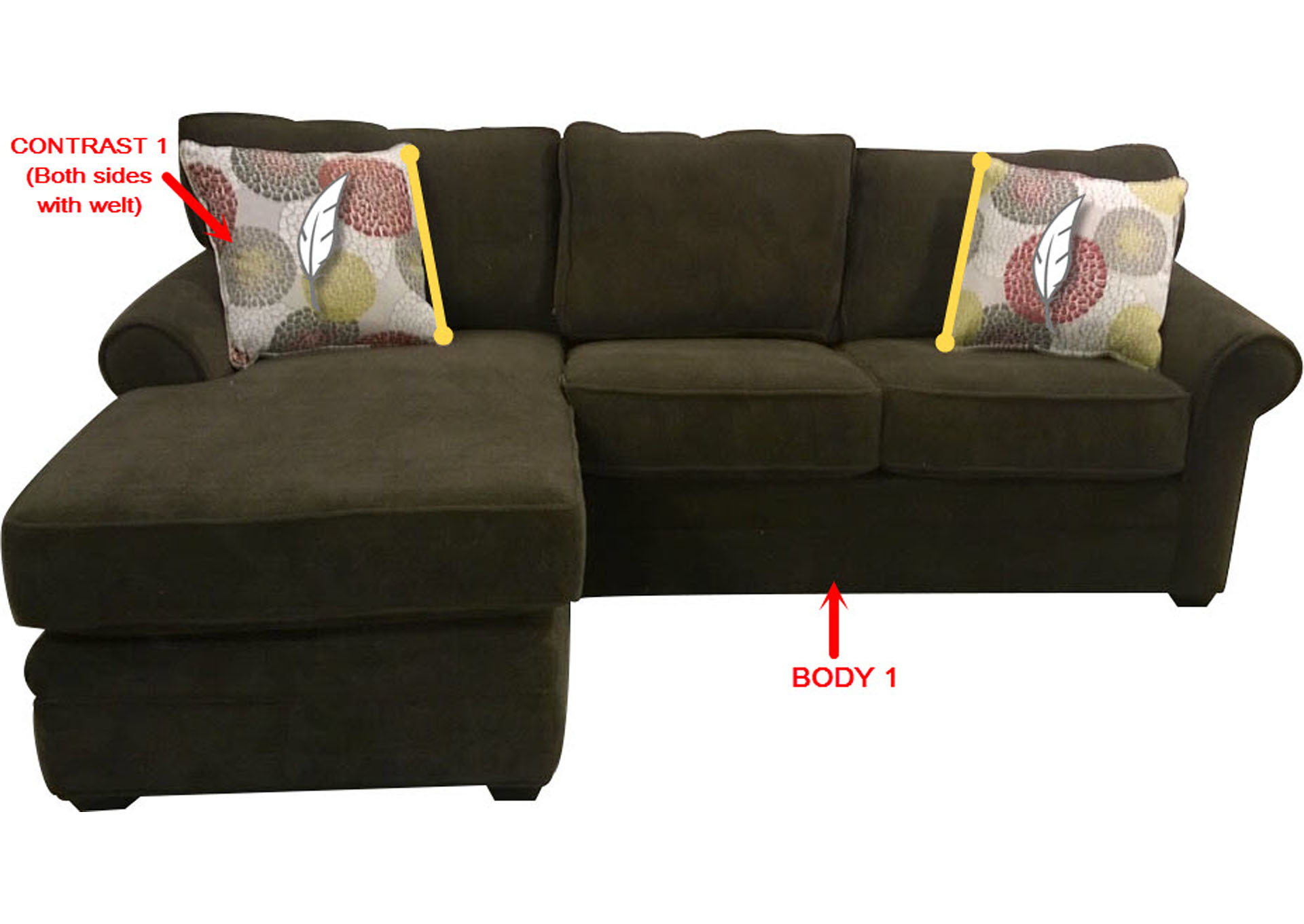 Performance Fabric Sofa Chaise Queen Sleeper Gel w/ 2 Pillows,Stanton