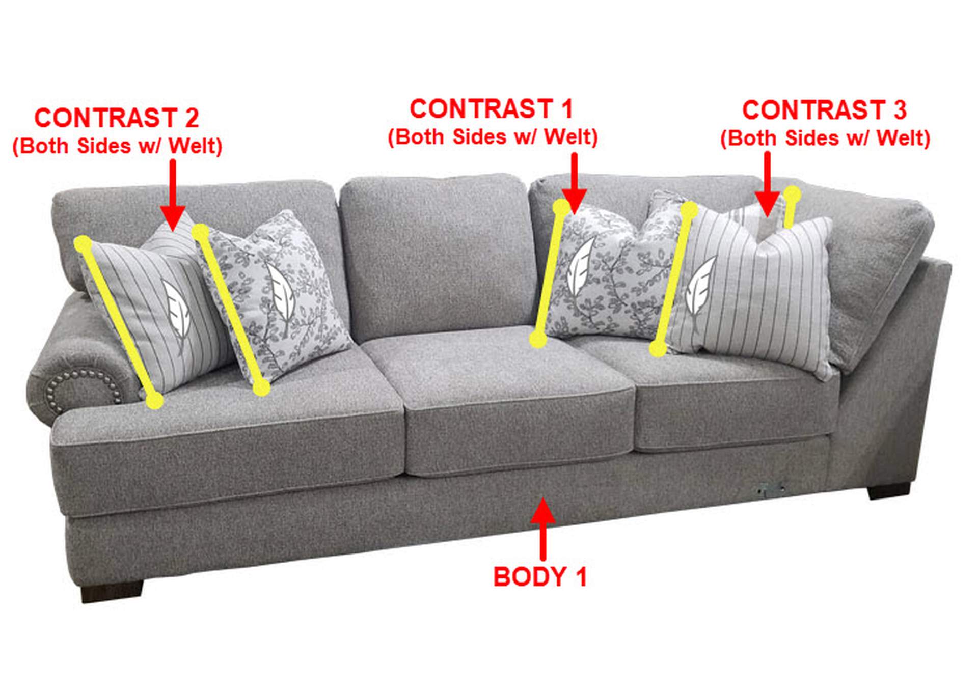 Premium LSF Tux Sofa w/ 5 Pillows,Stanton