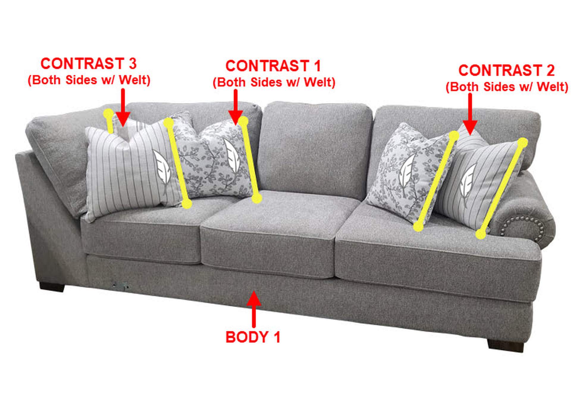 Premium RSF Tux Sofa w/ 5 Pillows,Stanton