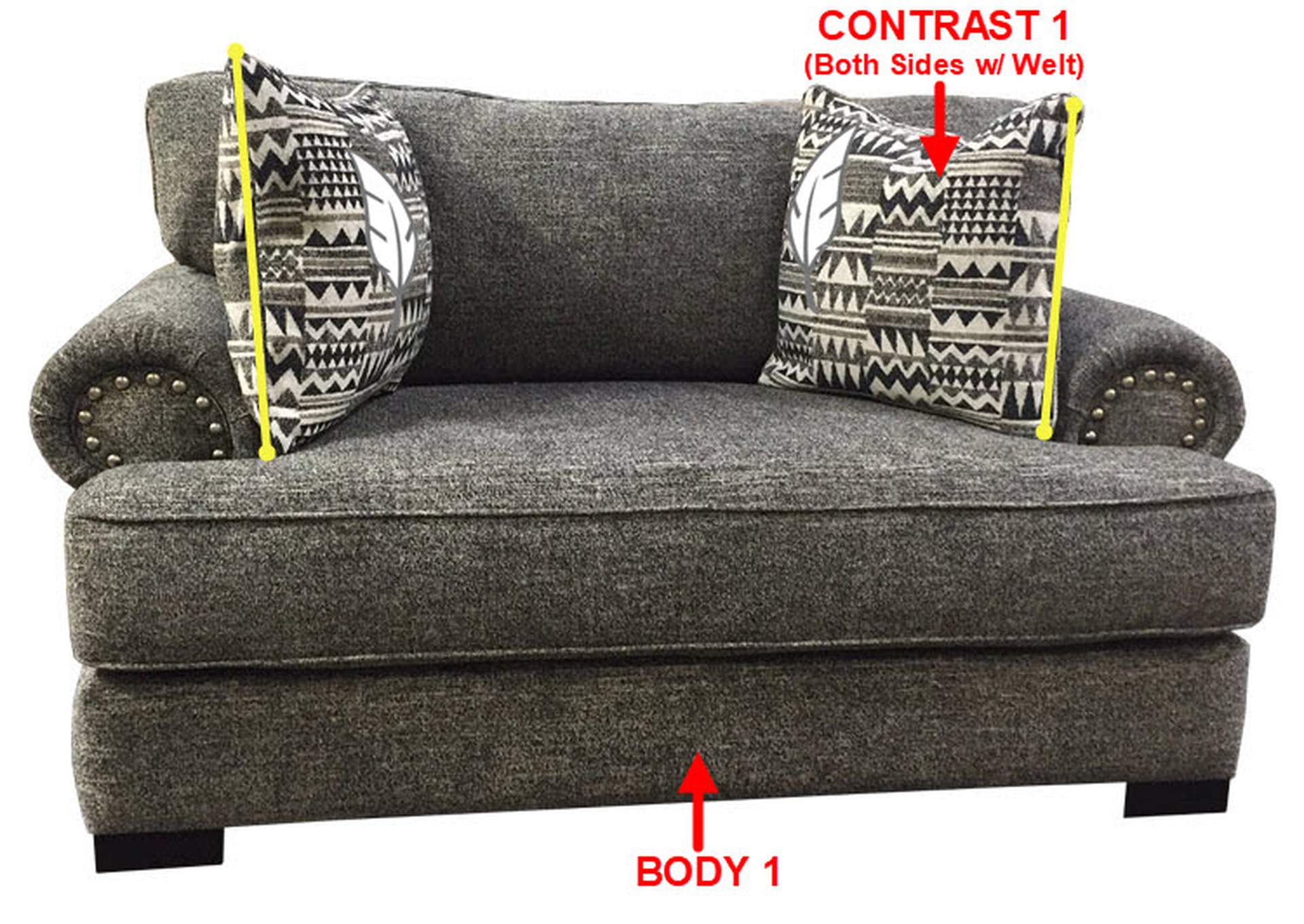 Performance Double Chair w/ 2 Pillows,Stanton
