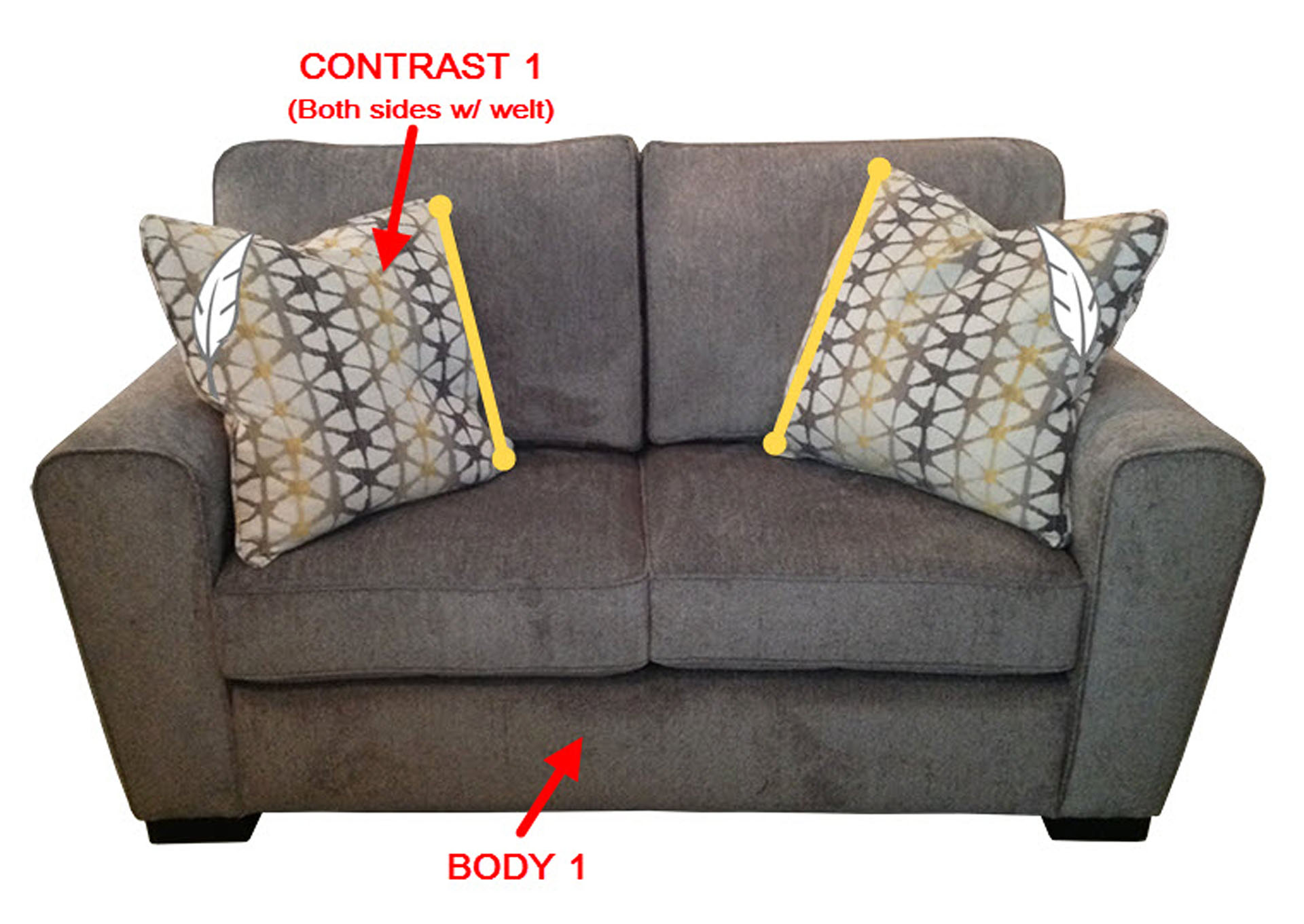 Performance Loveseat w/ 2 Pillows,Stanton