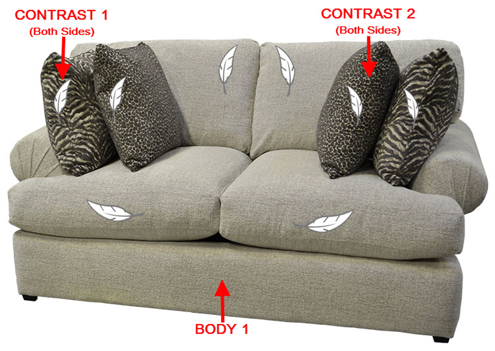 Performance Loveseat w/ 4 Pillows,Stanton