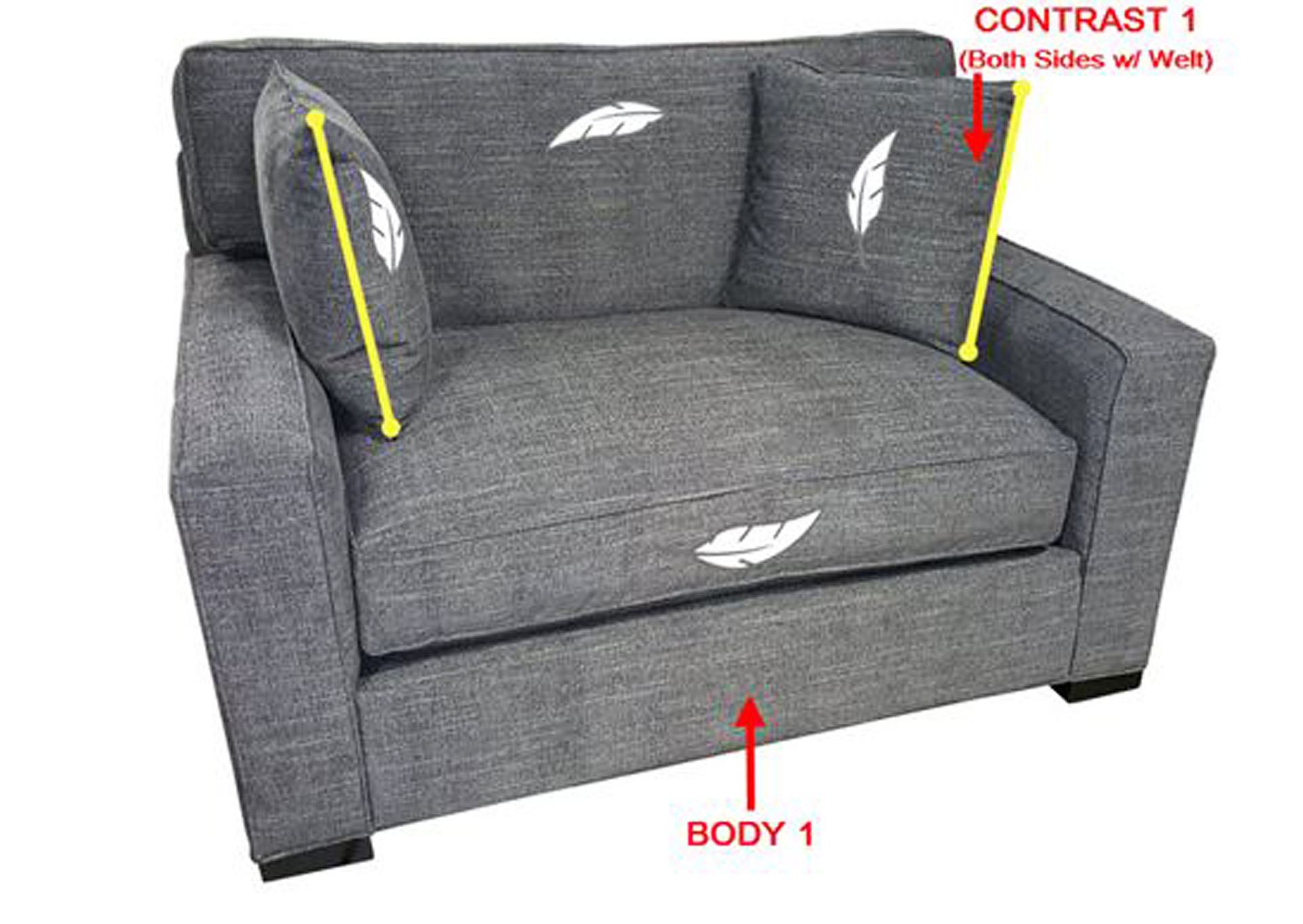 Performance Double Chair w/ 2 Pillows,Stanton