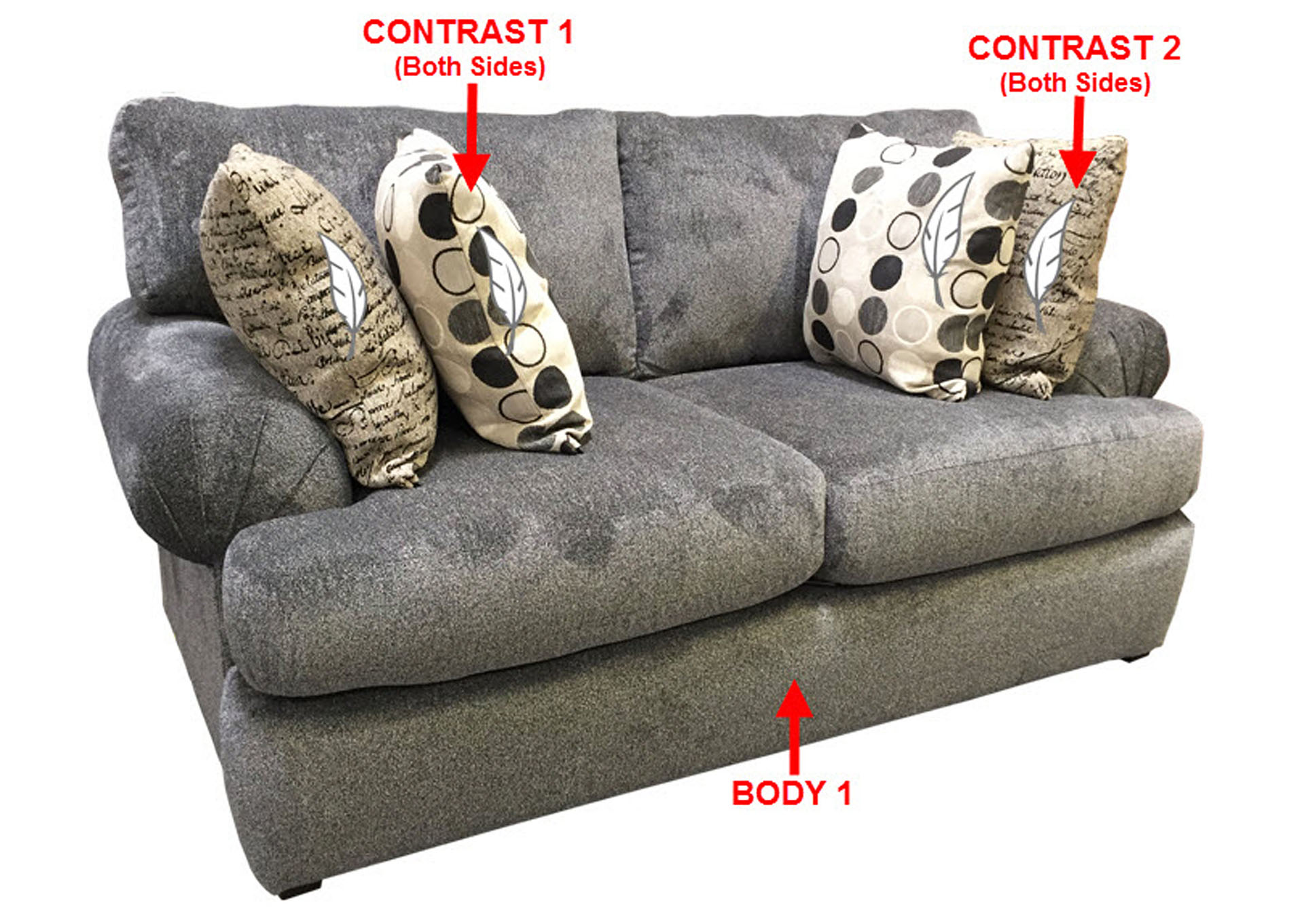 Performance Loveseat w/ 4 Pillows,Stanton