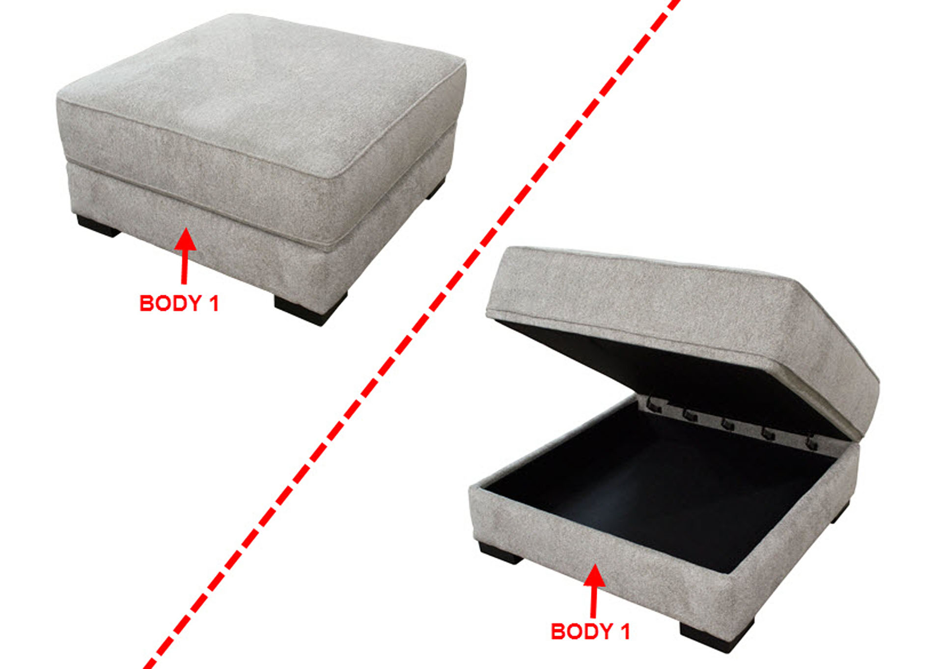 Value Selection Square Storage Ottoman,Stanton