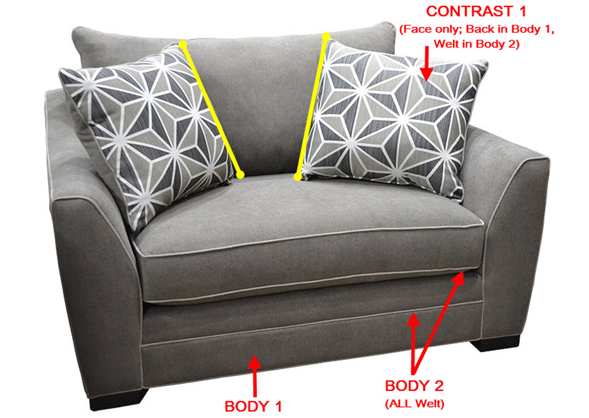 Performance Double Chair w/ 2 Pillows,Stanton