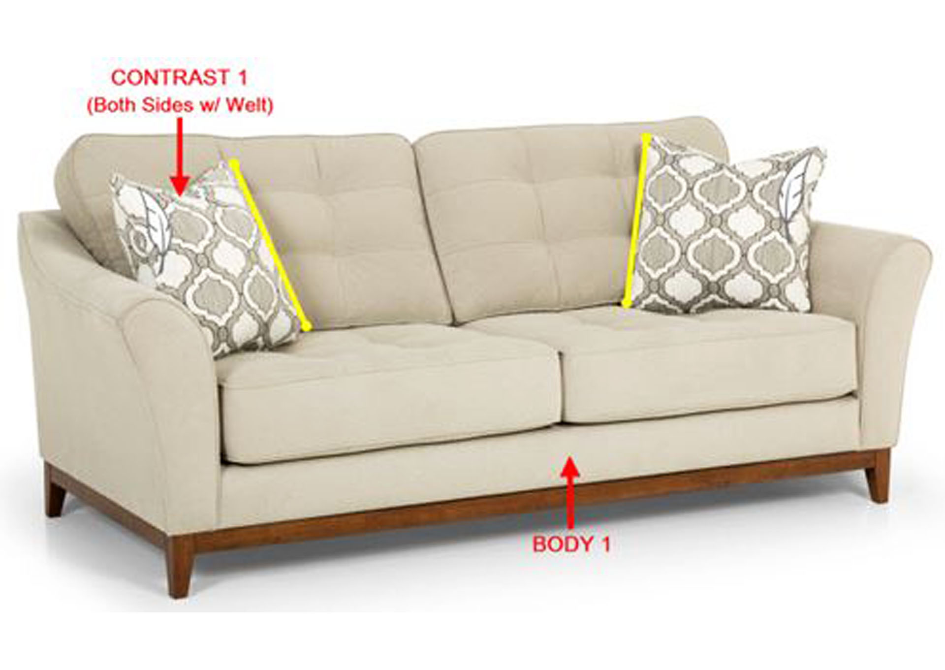 Performance Fabric Sofa w/ 2 Pillows,Stanton