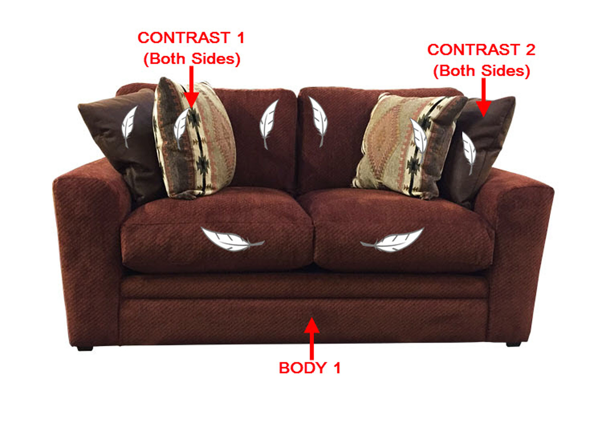 Performance Loveseat w/ 4 Pillows,Stanton