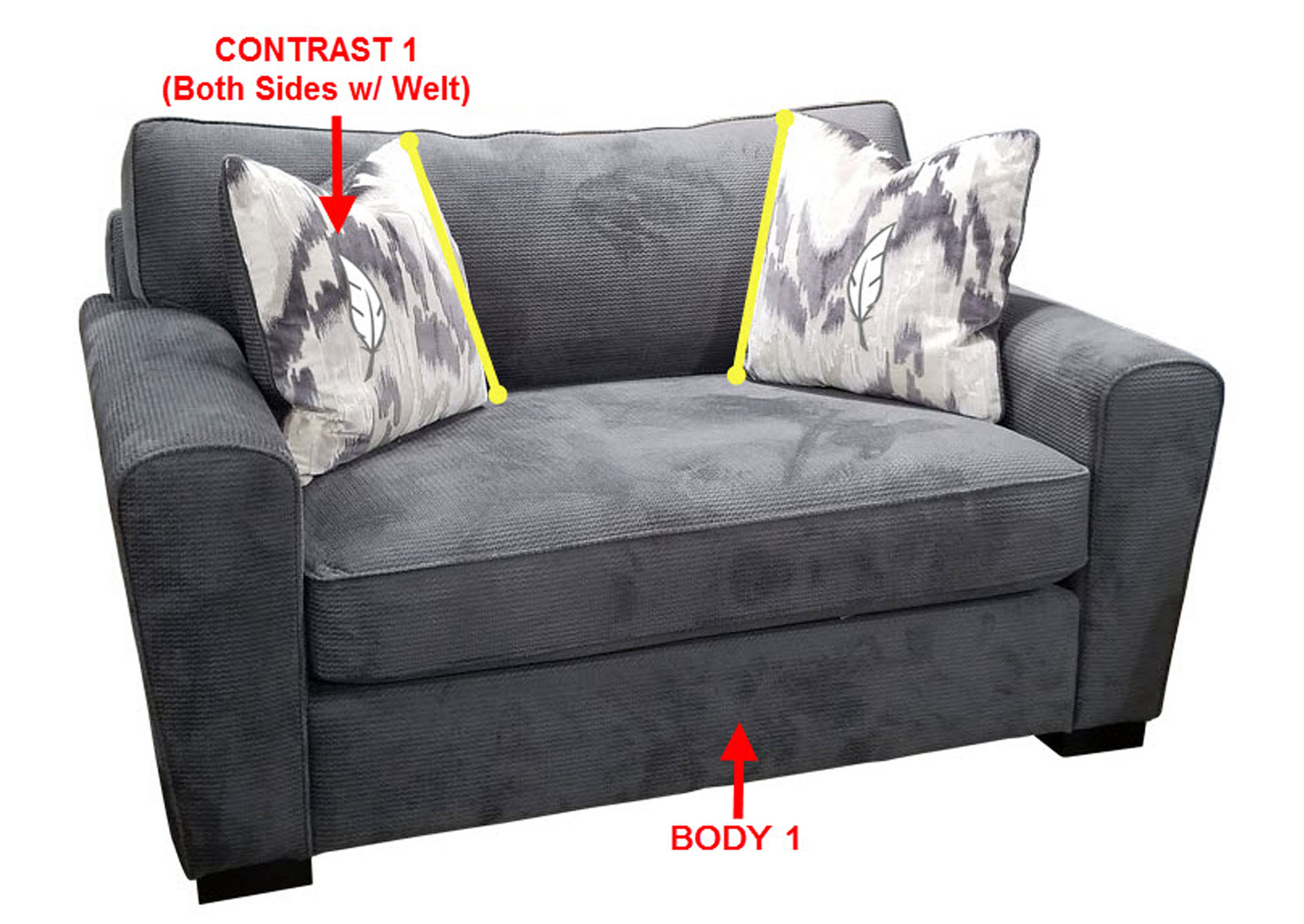 Performance Double Chair w/ 2 Pillows,Stanton