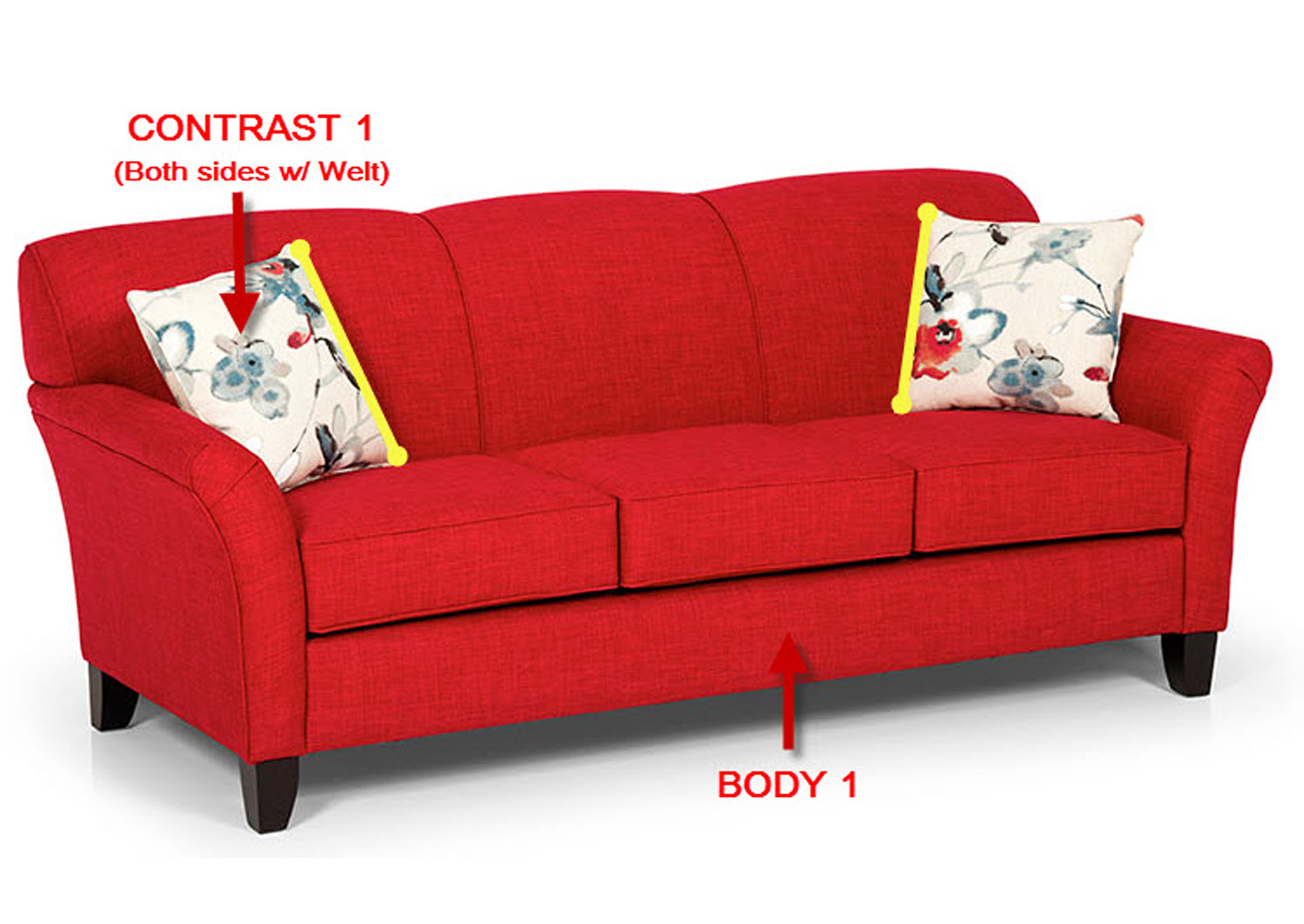 Performance Fabric Sofa w/ 2 Pillows,Stanton