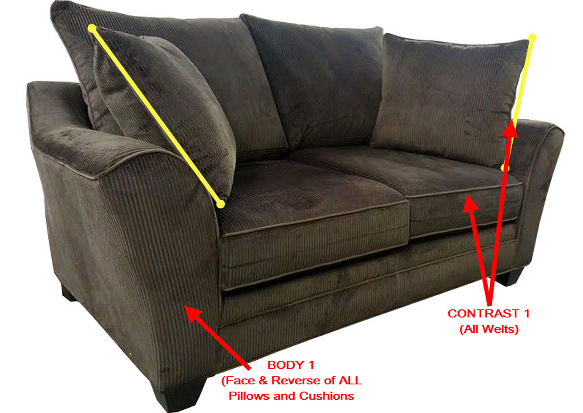 Premium Loveseat w/ 2 Pillows,Stanton