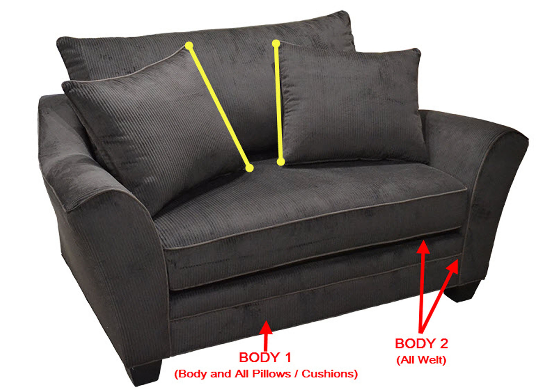 Performance Double Chair w/ 2 Pillows,Stanton