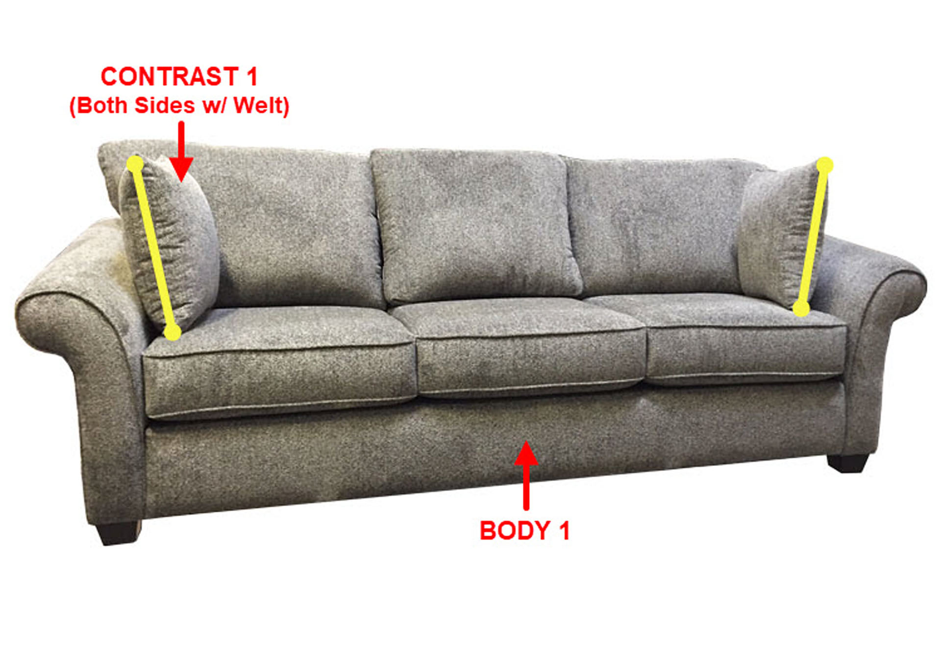 Performance Fabric Sofa w/ 2 Pillows,Stanton