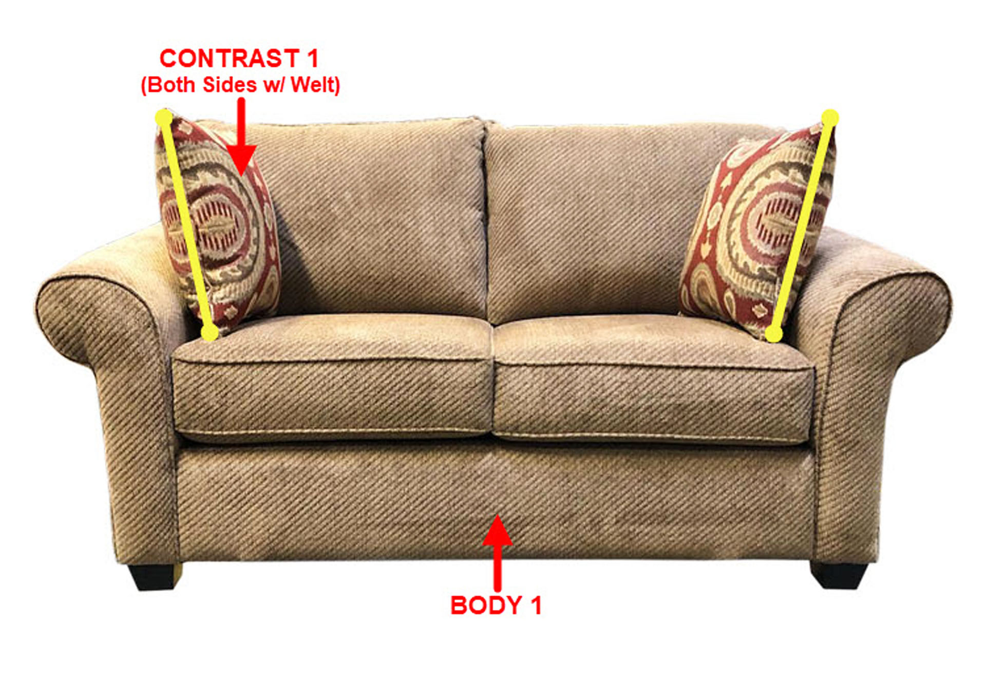 Performance Loveseat w/ 2 Pillows,Stanton