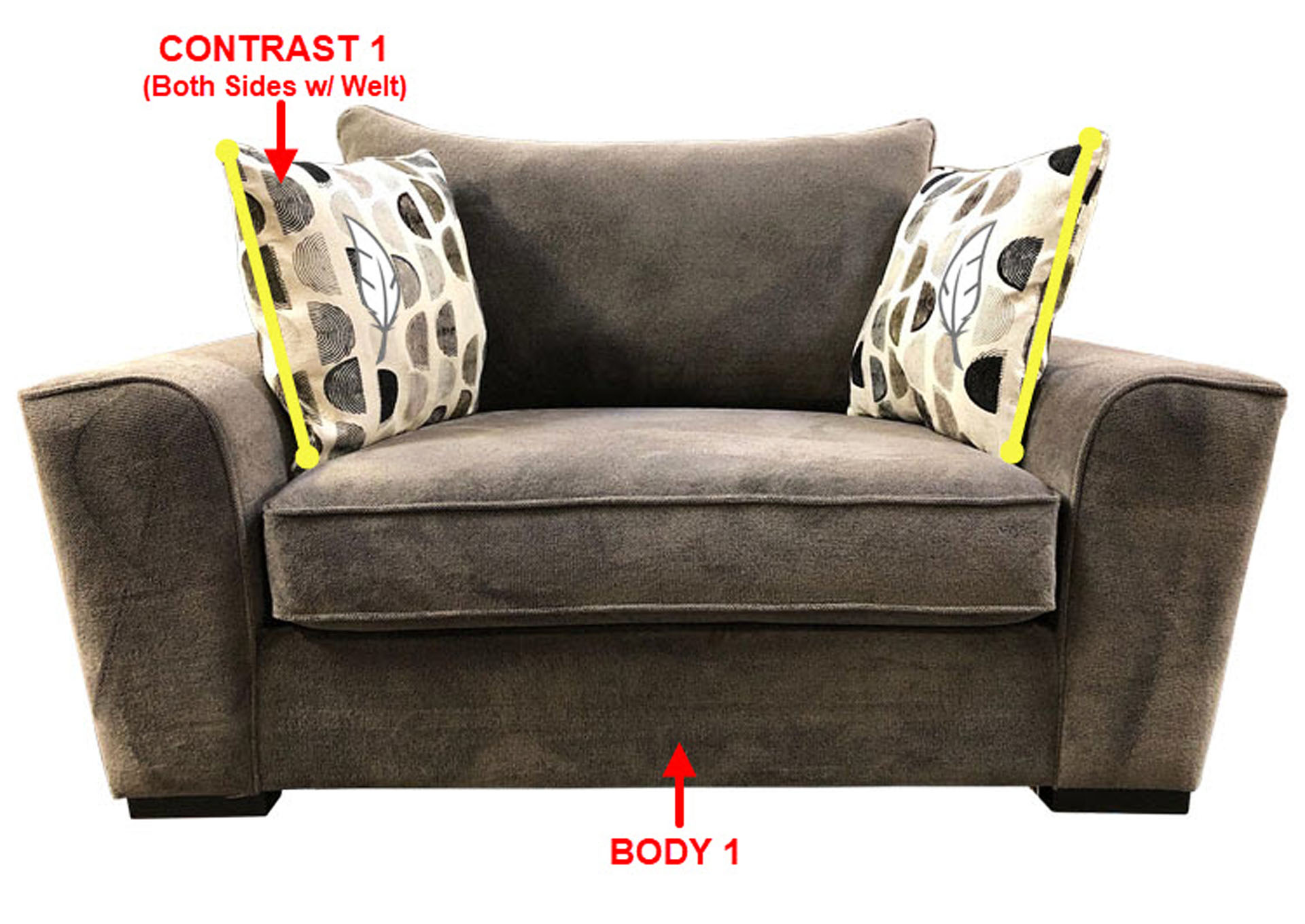 Performance Double Chair w/ 2 Pillows,Stanton