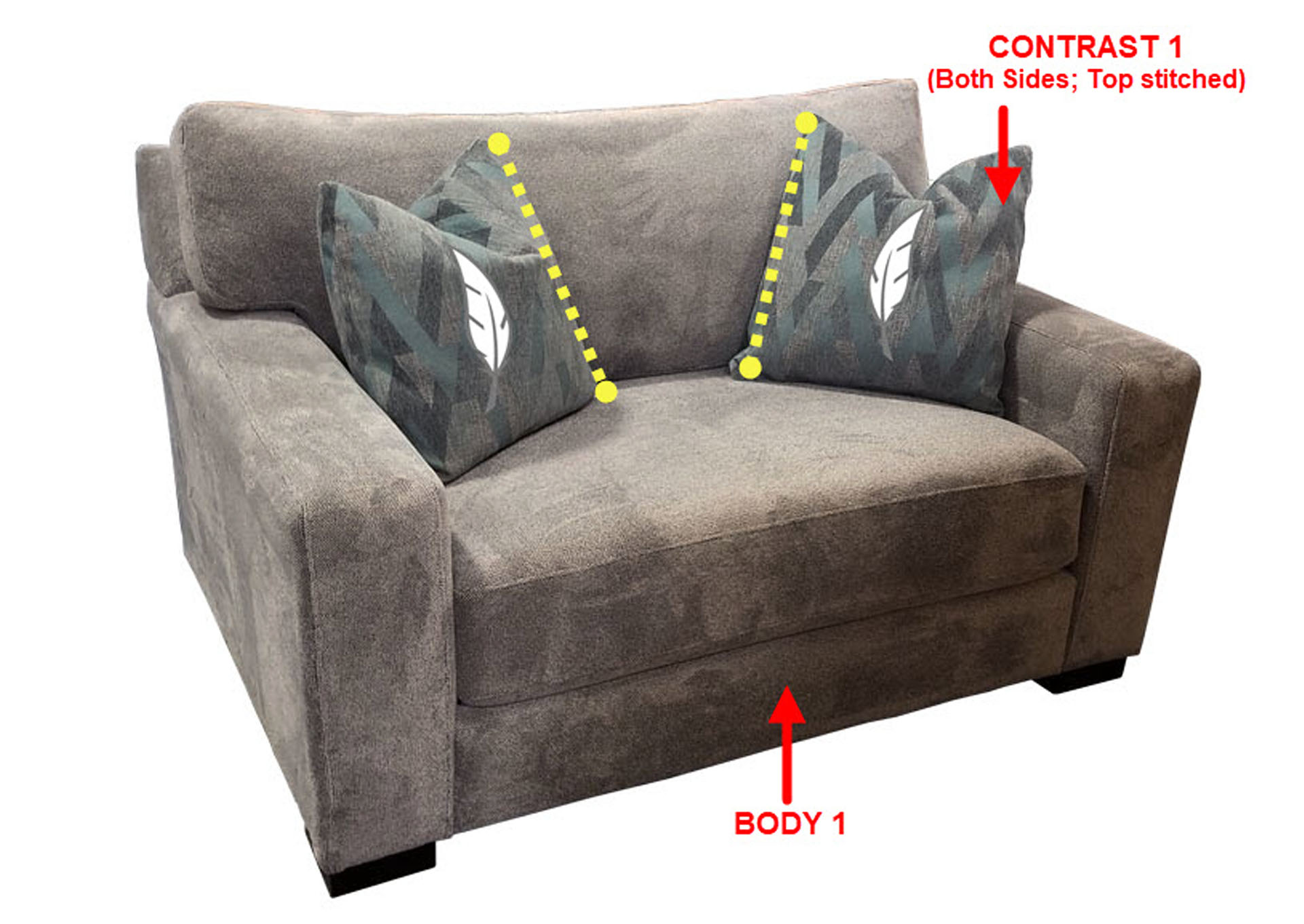 Performance Double Chair w/ 2 Pillows,Stanton