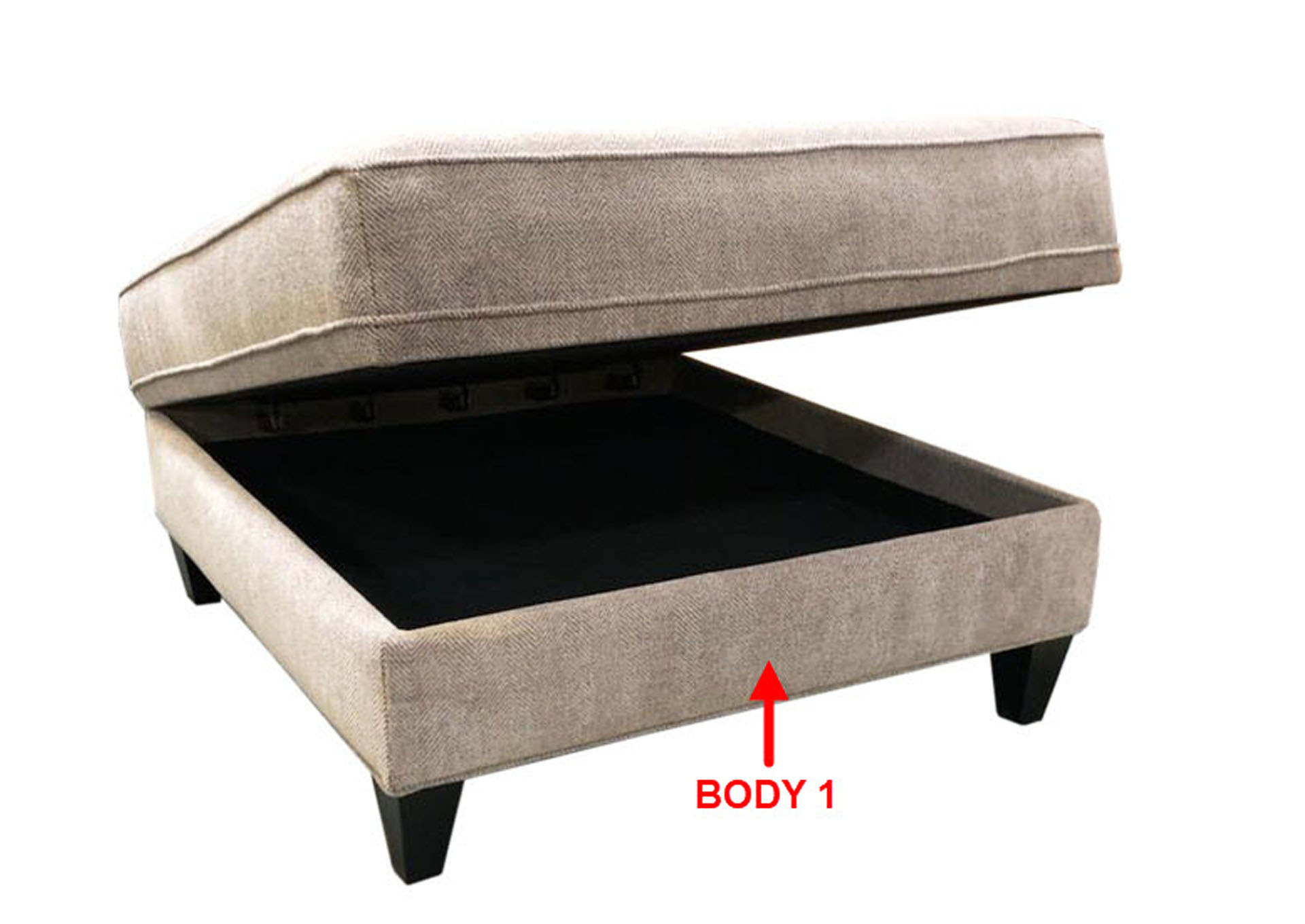 Performance Square Storage Ottoman,Stanton