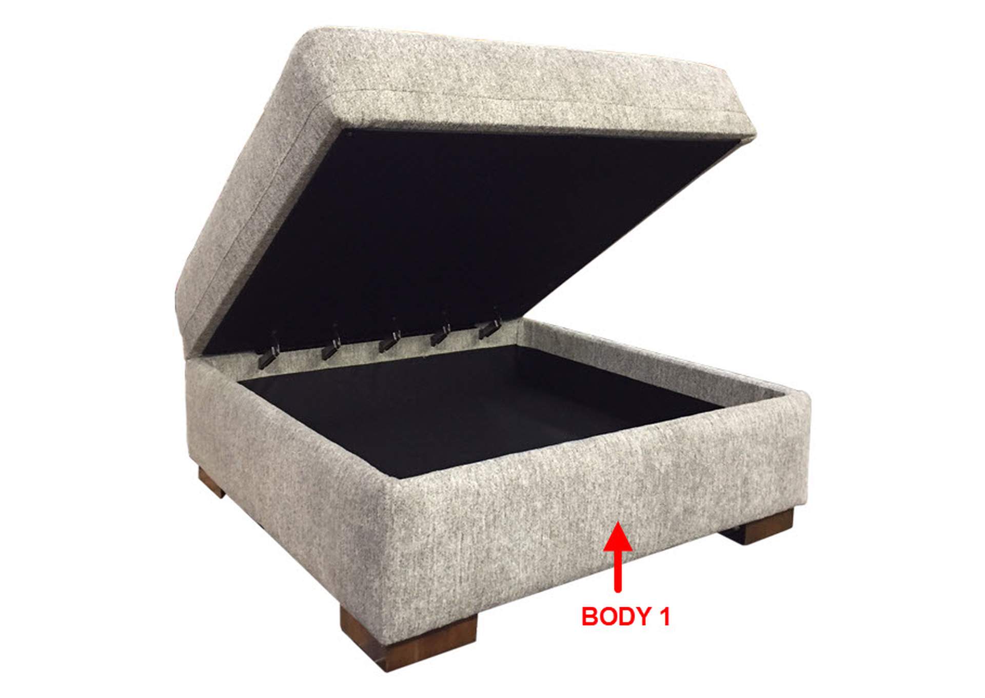 Performance Square Storage Ottoman,Stanton