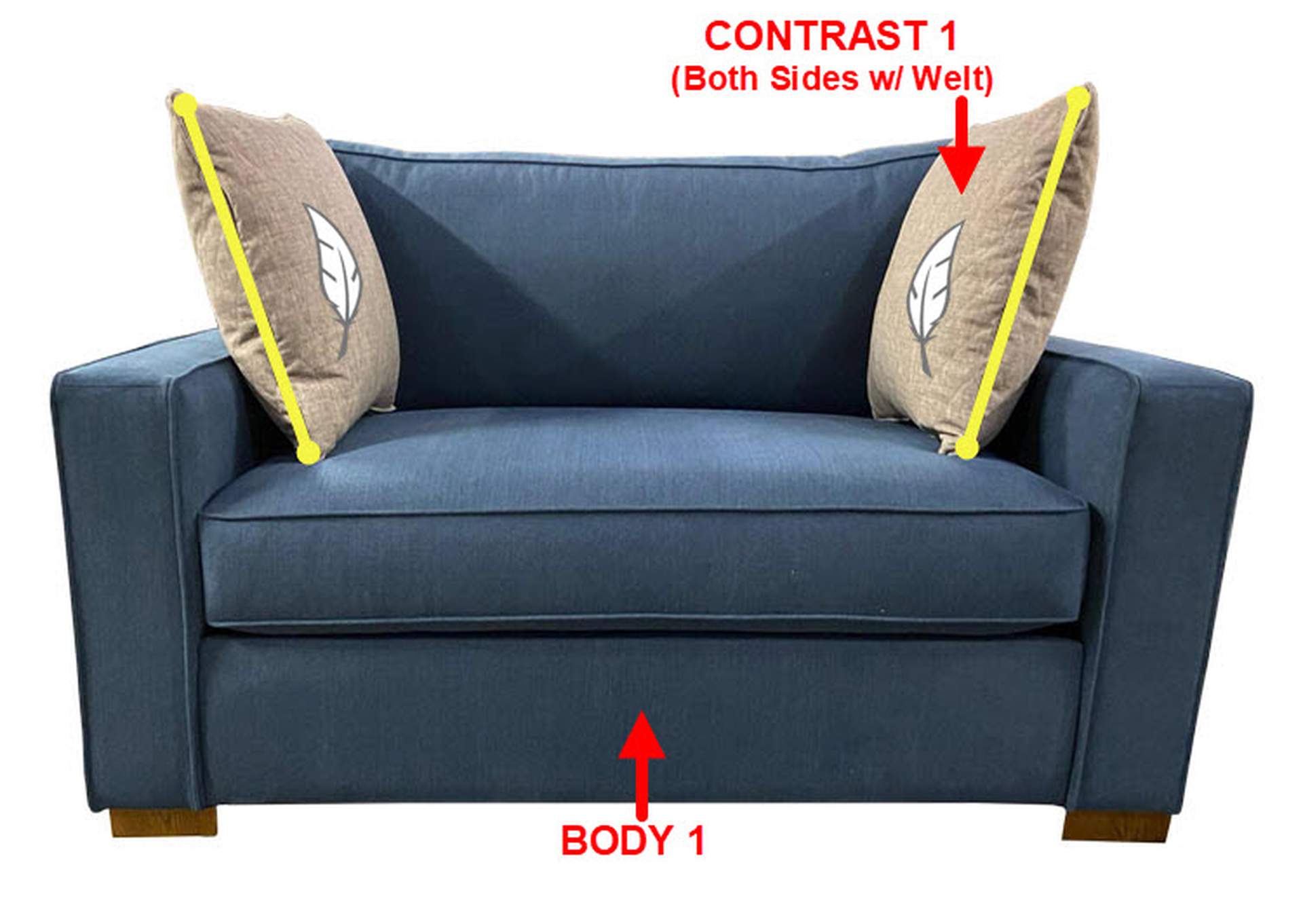 Performance Double Chair w/ 2 Pillows,Stanton