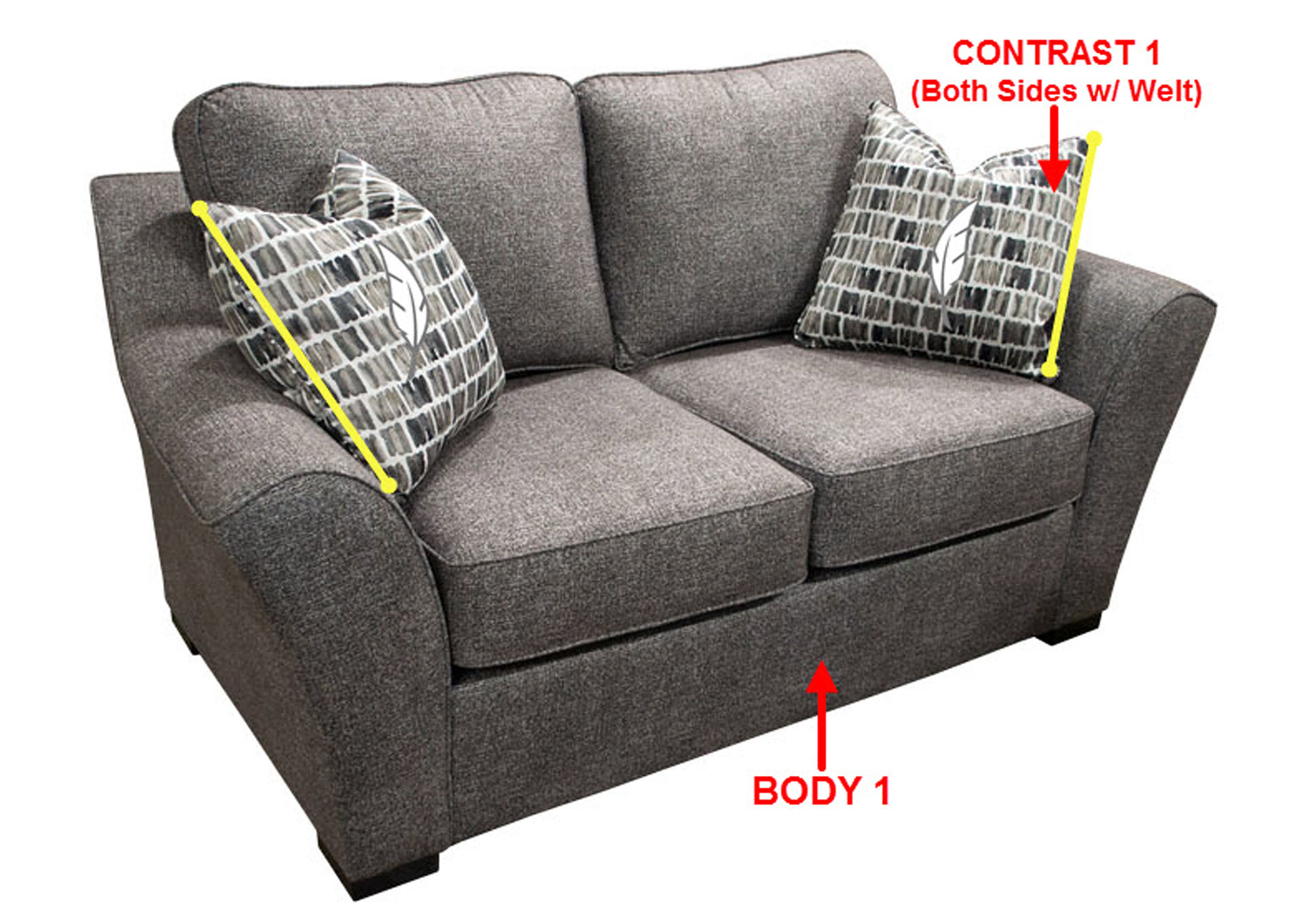 Performance Loveseat w/ 2 Pillows,Stanton