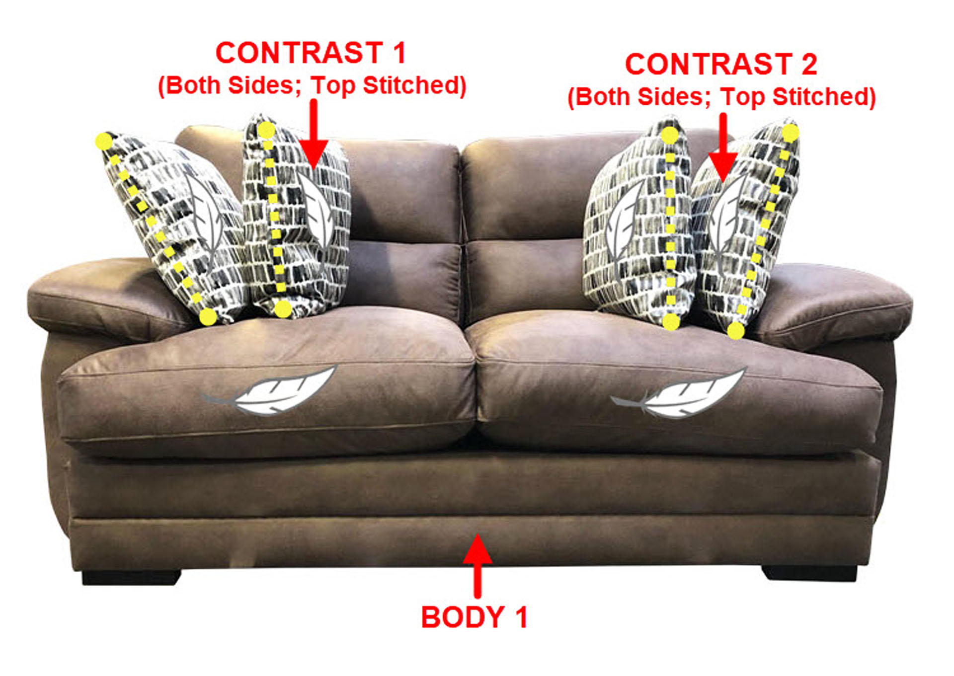 Performance Loveseat w/ 4 Pillows,Stanton