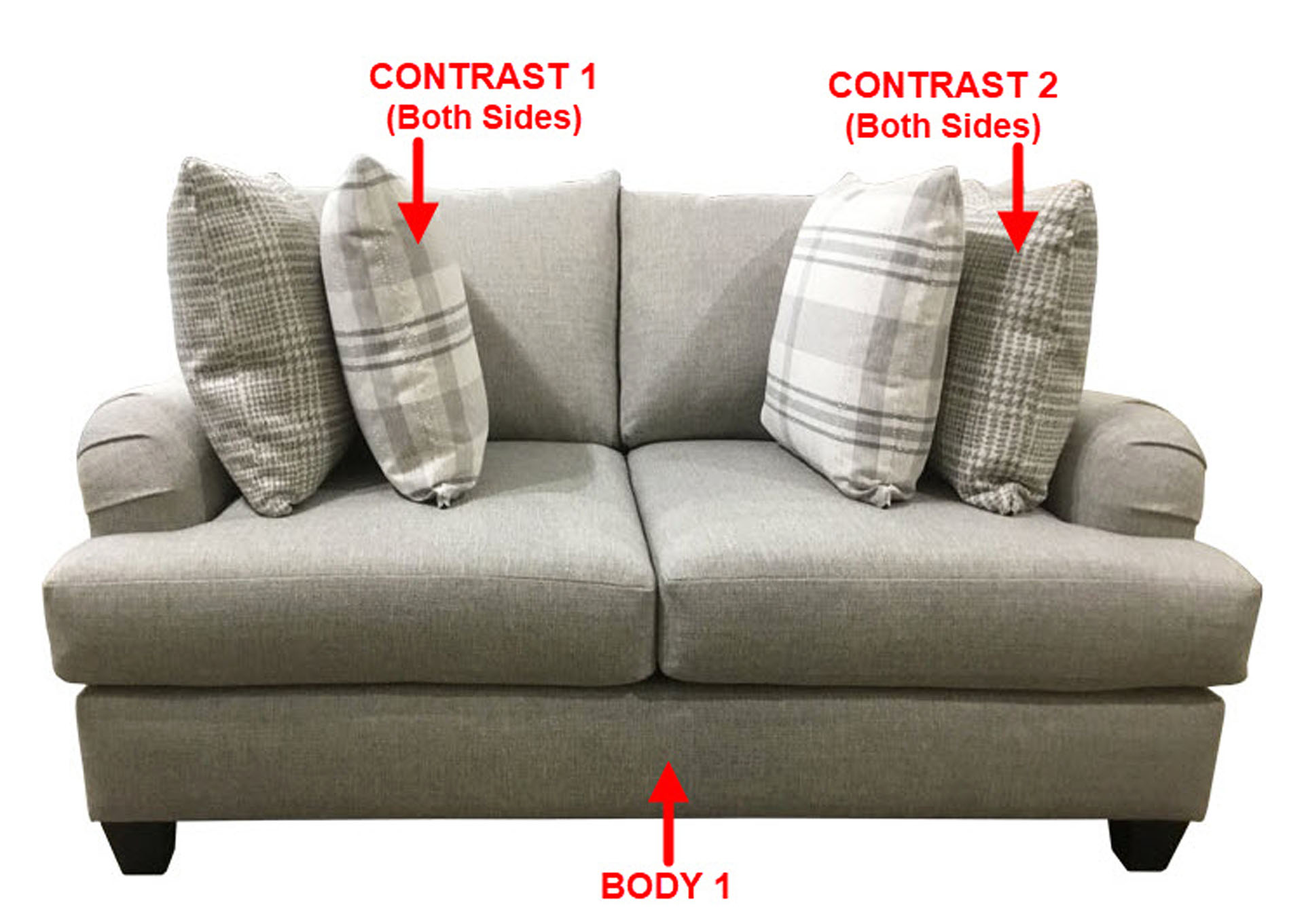 Performance Loveseat w/ 4 Pillows,Stanton