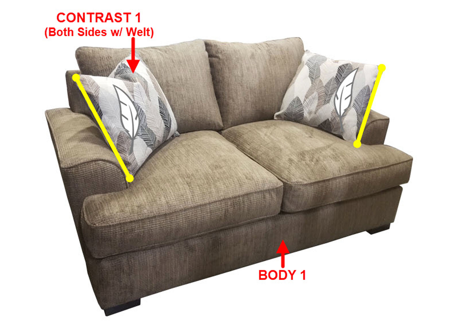 Performance Loveseat w/ 2 Pillows,Stanton