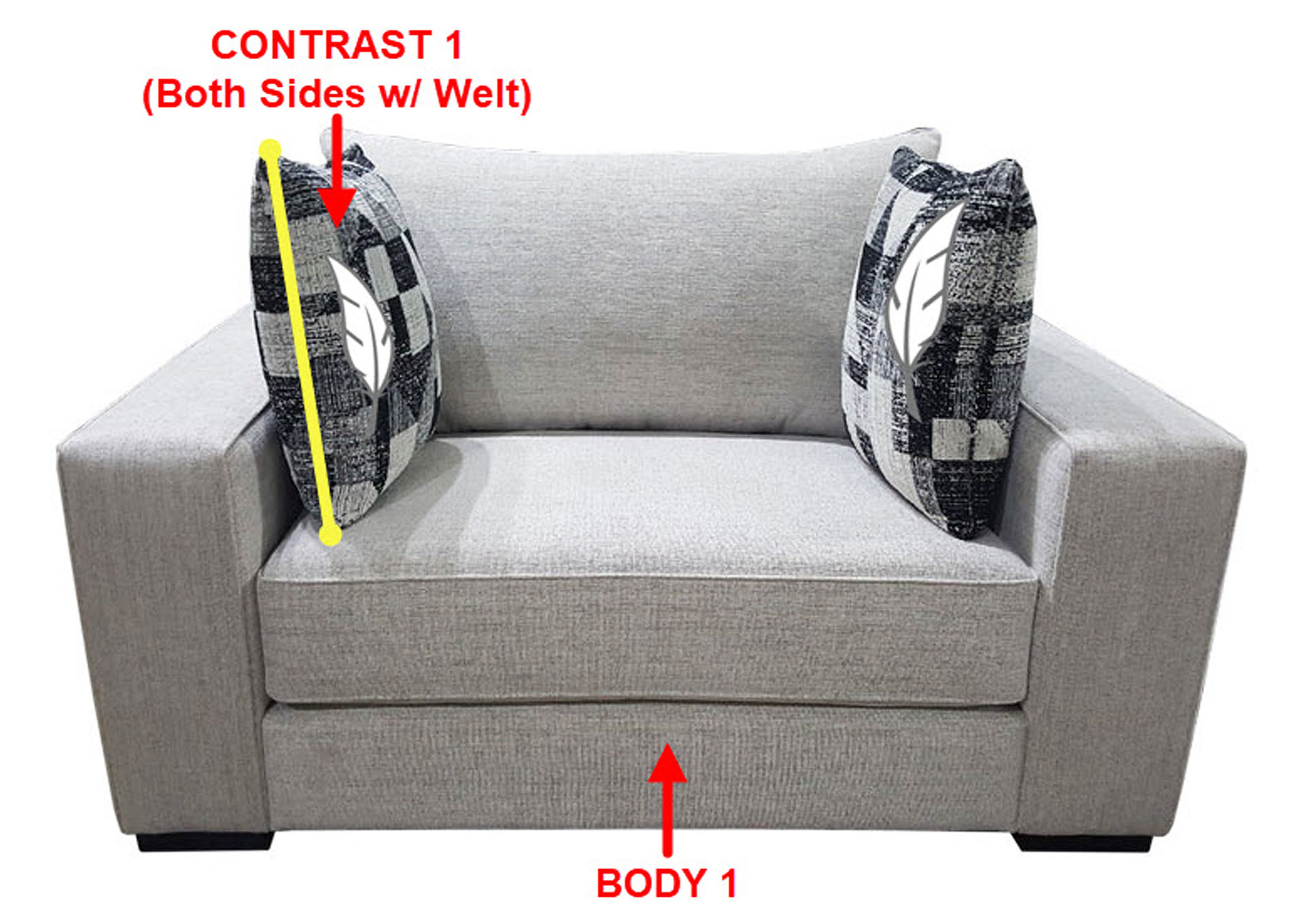 Performance Double Chair w/ 2 Pillows,Stanton