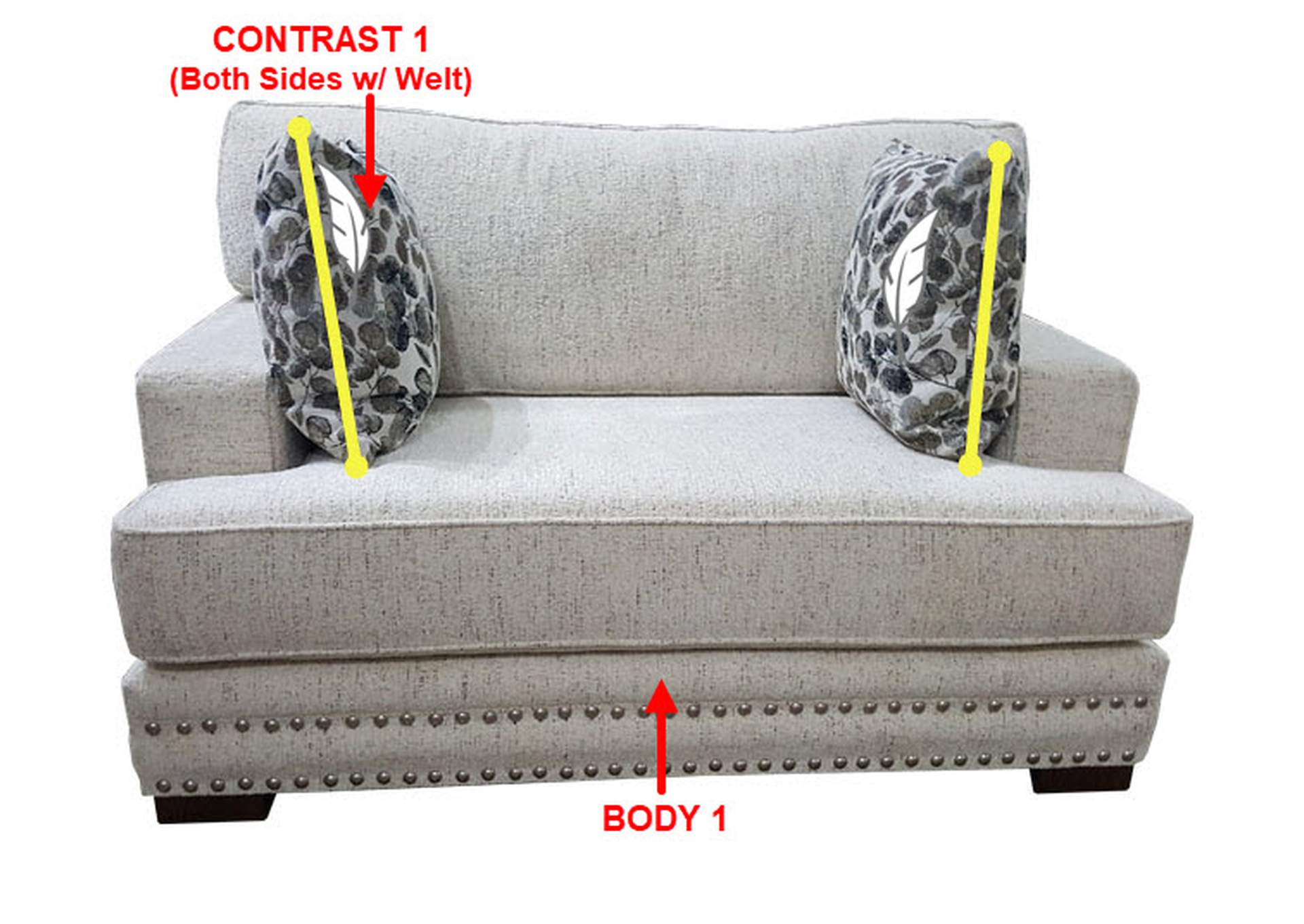 Performance Double Chair w/ 2 Pillows,Stanton