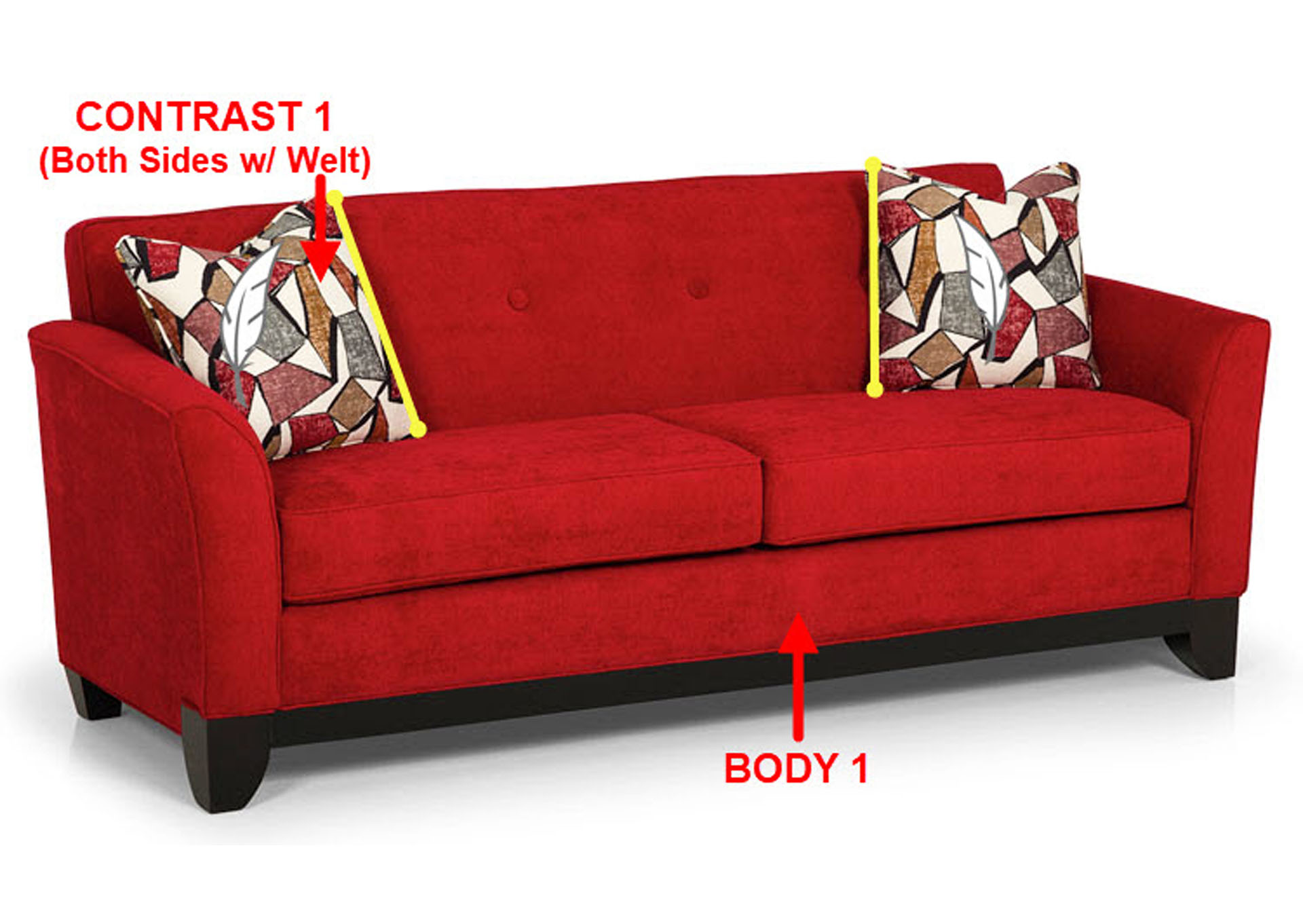 Performance Fabric Sofa w/ 2 Pillows,Stanton