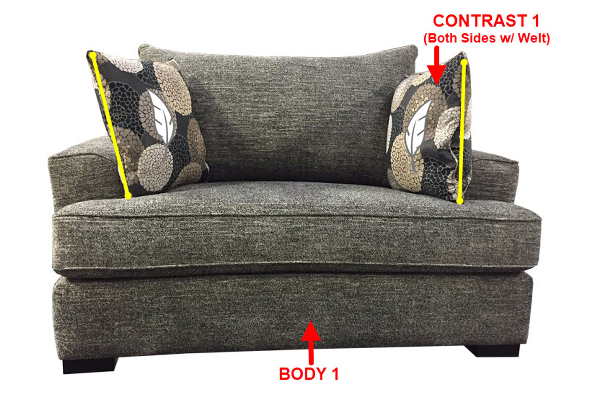 Value Selection Double Chair w/ 2 Pillows,Stanton