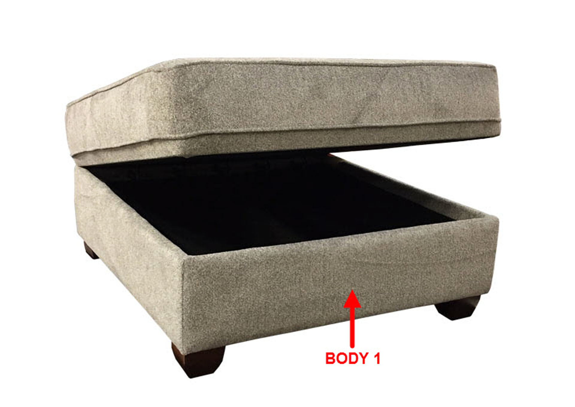 Performance Square Storage Ottoman,Stanton