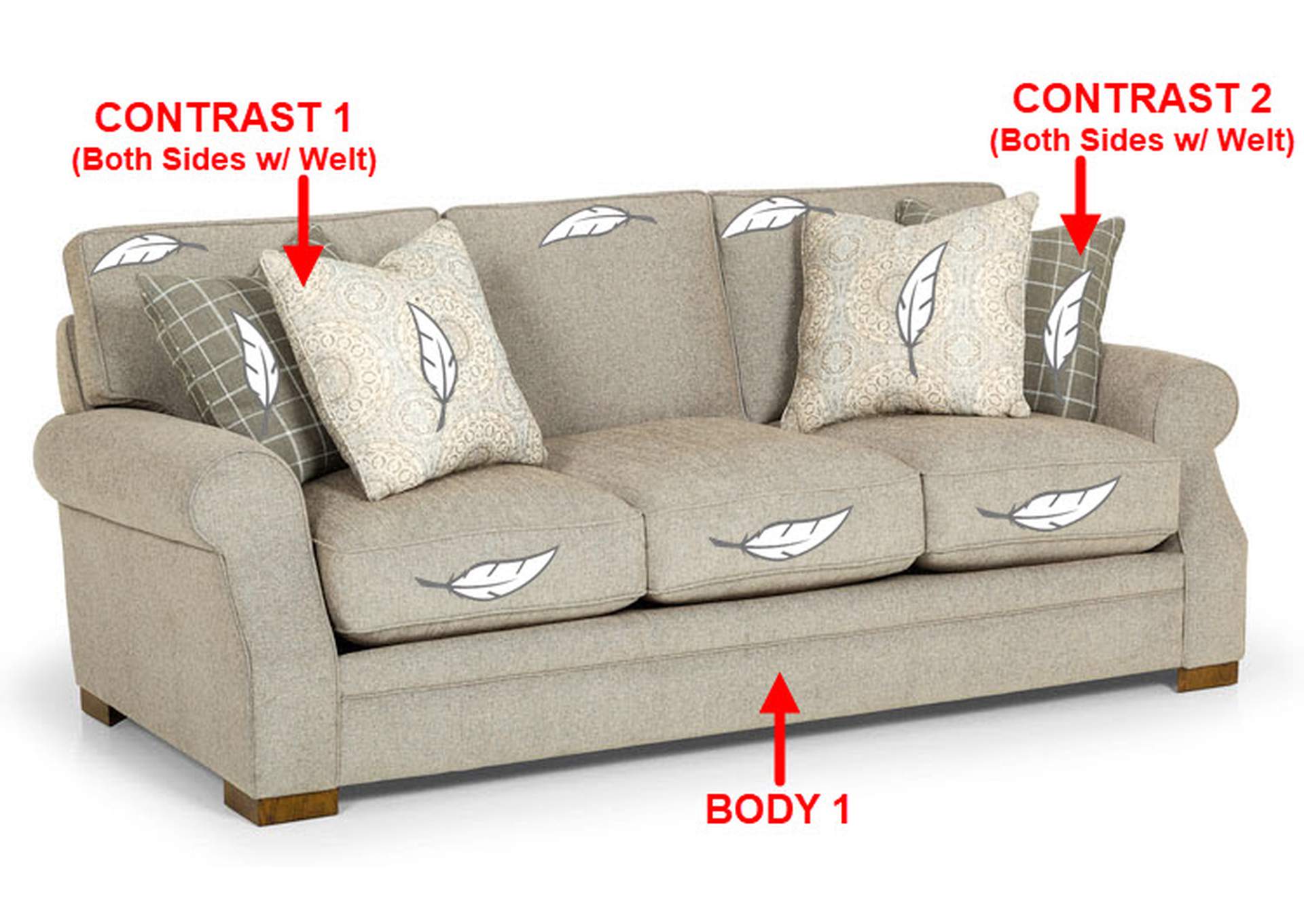Performance XL Fabric Sofa w/ 4 Pillows,Stanton