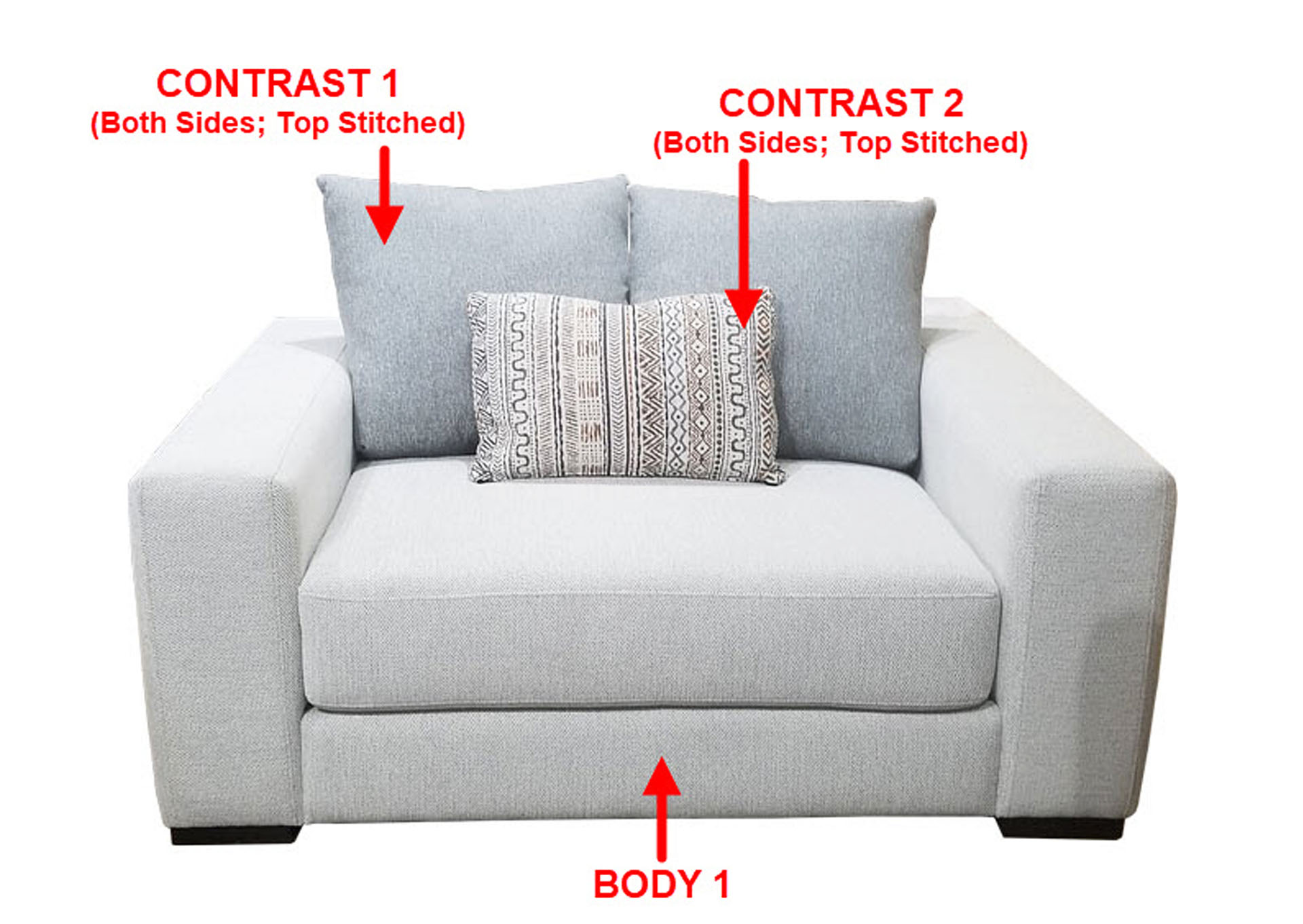 Performance Double Chair w/ 3 Pillows,Stanton