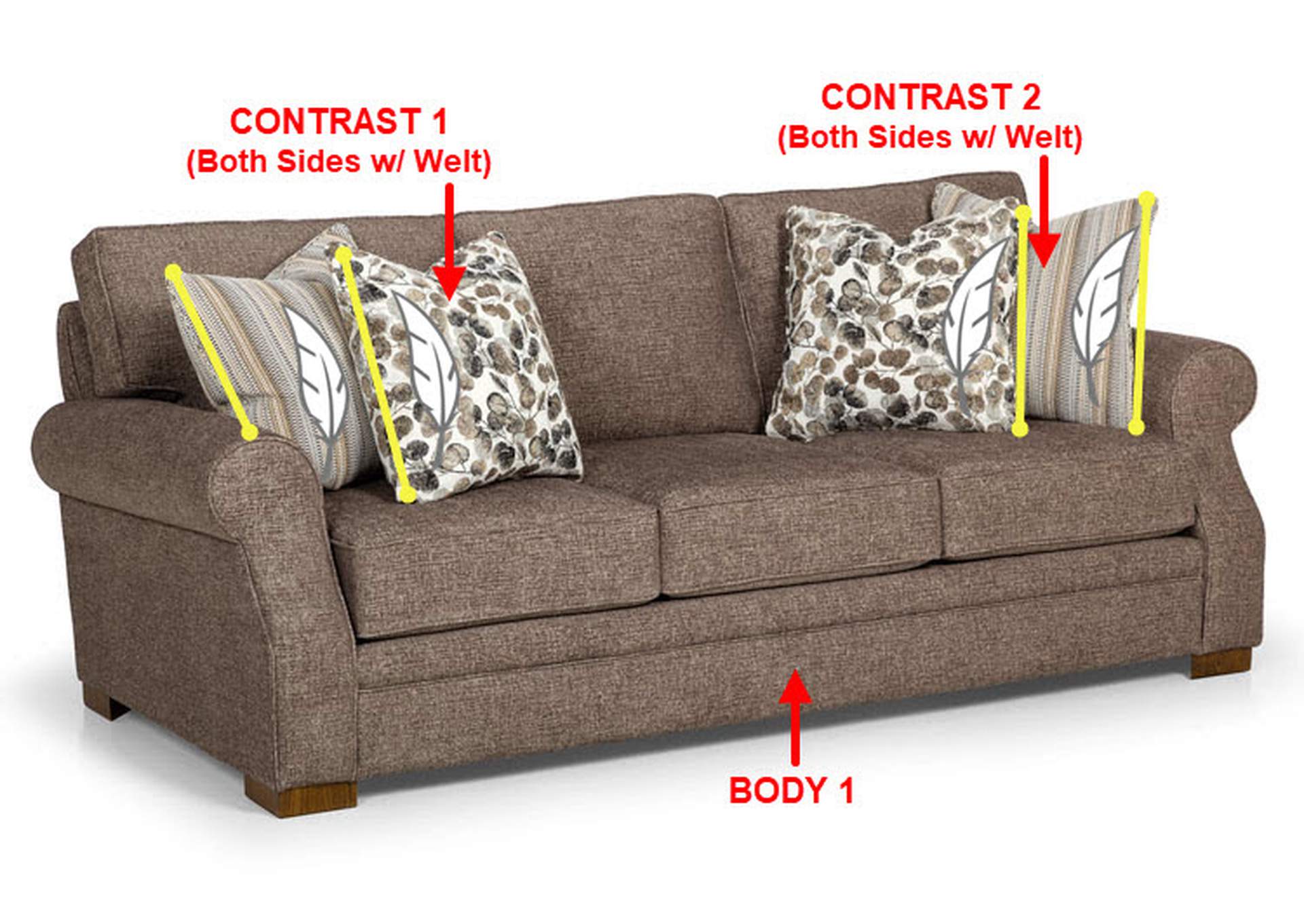 Performance XL Fabric Sofa w/ 4 Pillows,Stanton