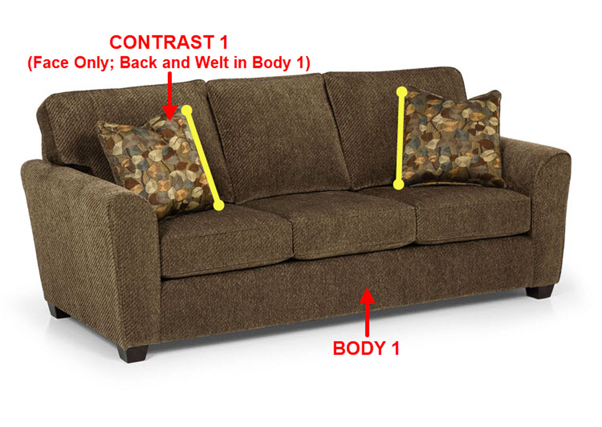 Value Selection Fabric Sofa w/ 2 Pillows,Stanton