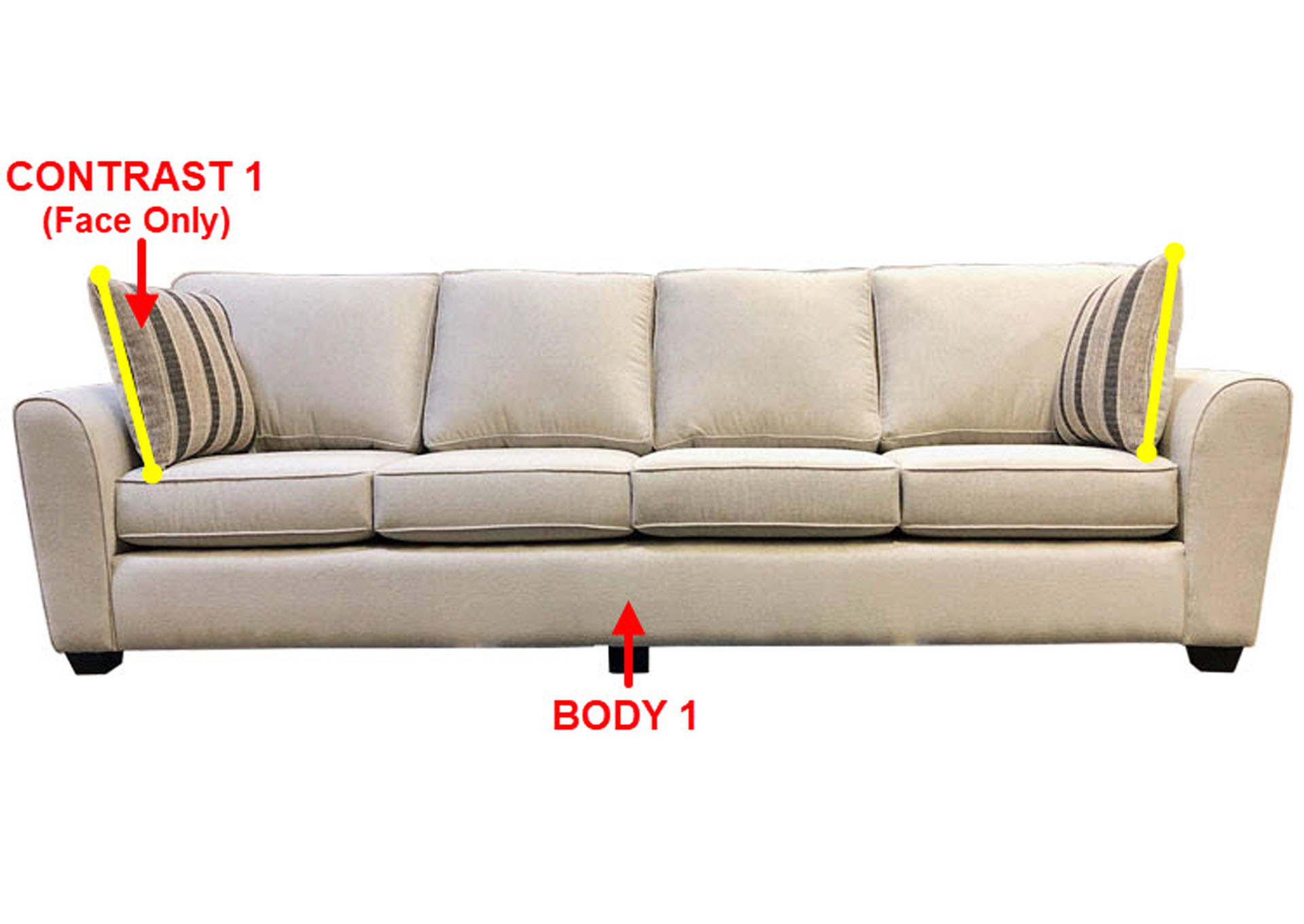 Performance Extra Long Fabric Sofa w/ 2 Pillows,Stanton
