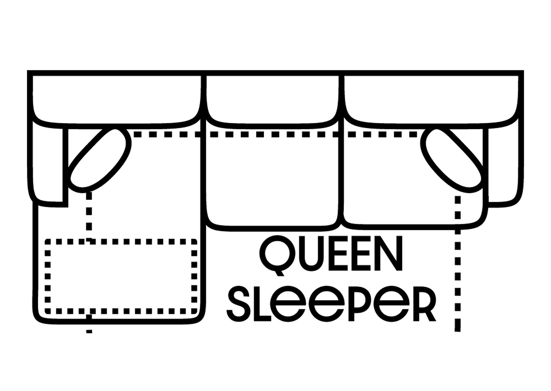 Performance Fabric Sofa Chaise Queen Sleeper Gel w/ 2 Pillows,Stanton
