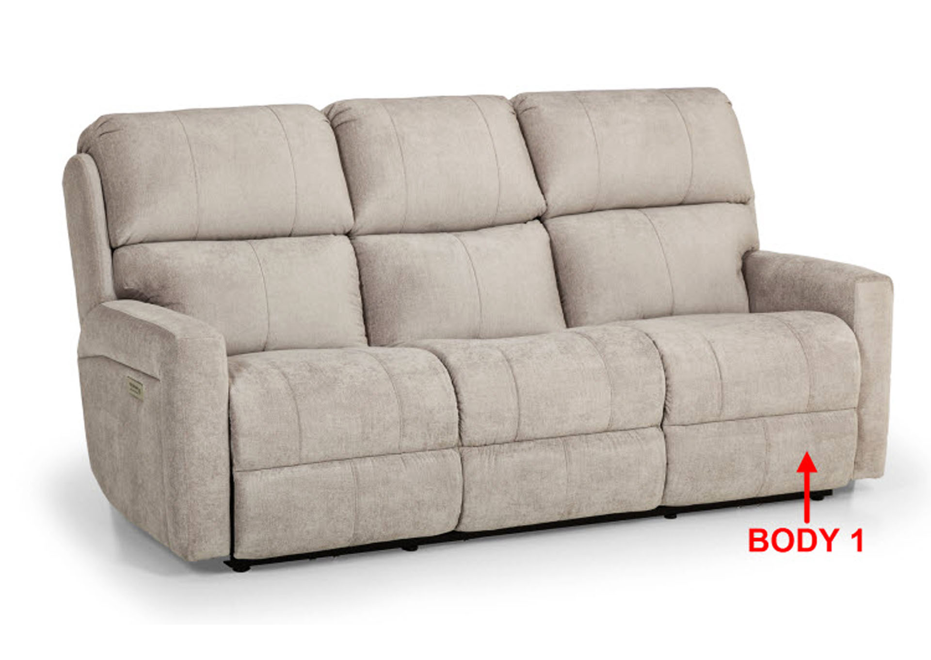Value Selection Pwr HR/Lumbar Recl. Fabric Sofa,Stanton