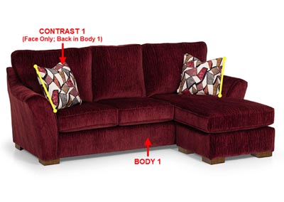 Image for Performance Fabric Sofa Chaise w/ 2 Pillows