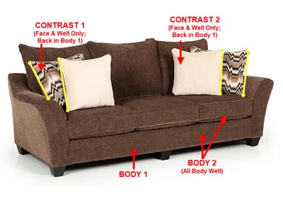 Image for Performance Fabric Sofa w/ 4 Pillows