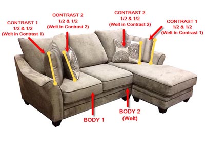 Image for Performance Fabric Sofa Chaise w/ 4 Pillows