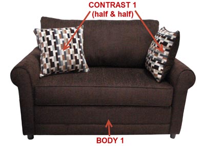 Image for Performance Twin Fabric Sleeper Sofa Gel w/ 2 Pillows