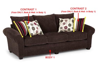 Image for Performance Fabric Sofa w/ 4 Pillows