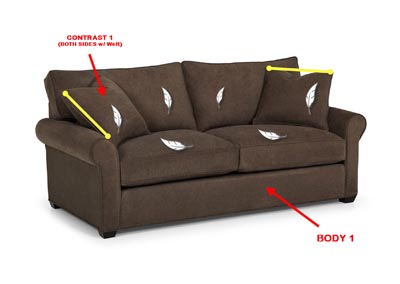 Image for Performance Queen Fabric Sleeper Sofa Gel w/ 2 Pillows