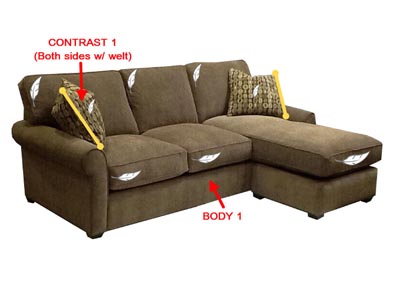 Image for Performance Fabric Sofa Chaise w/ 2 Pillows