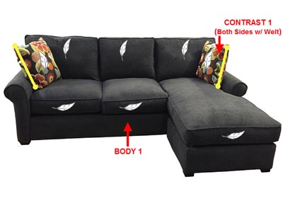 Image for Performance Fabric Sofa Chaise w/ Storage w/ 2 Pillows